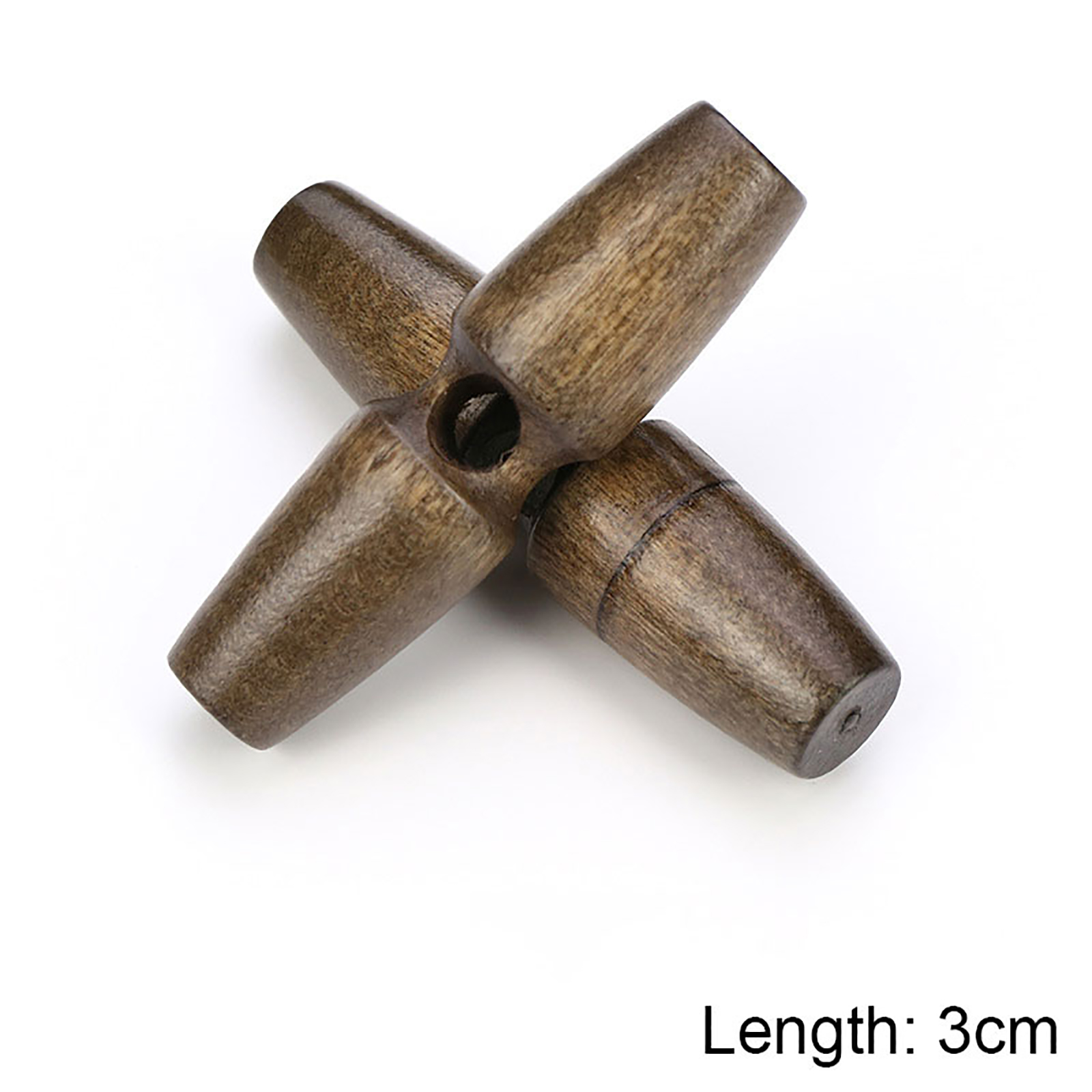 Picture of Wood Horn Buttons Scrapbooking Single Hole Barrel Coffee 30mm, 20 PCs