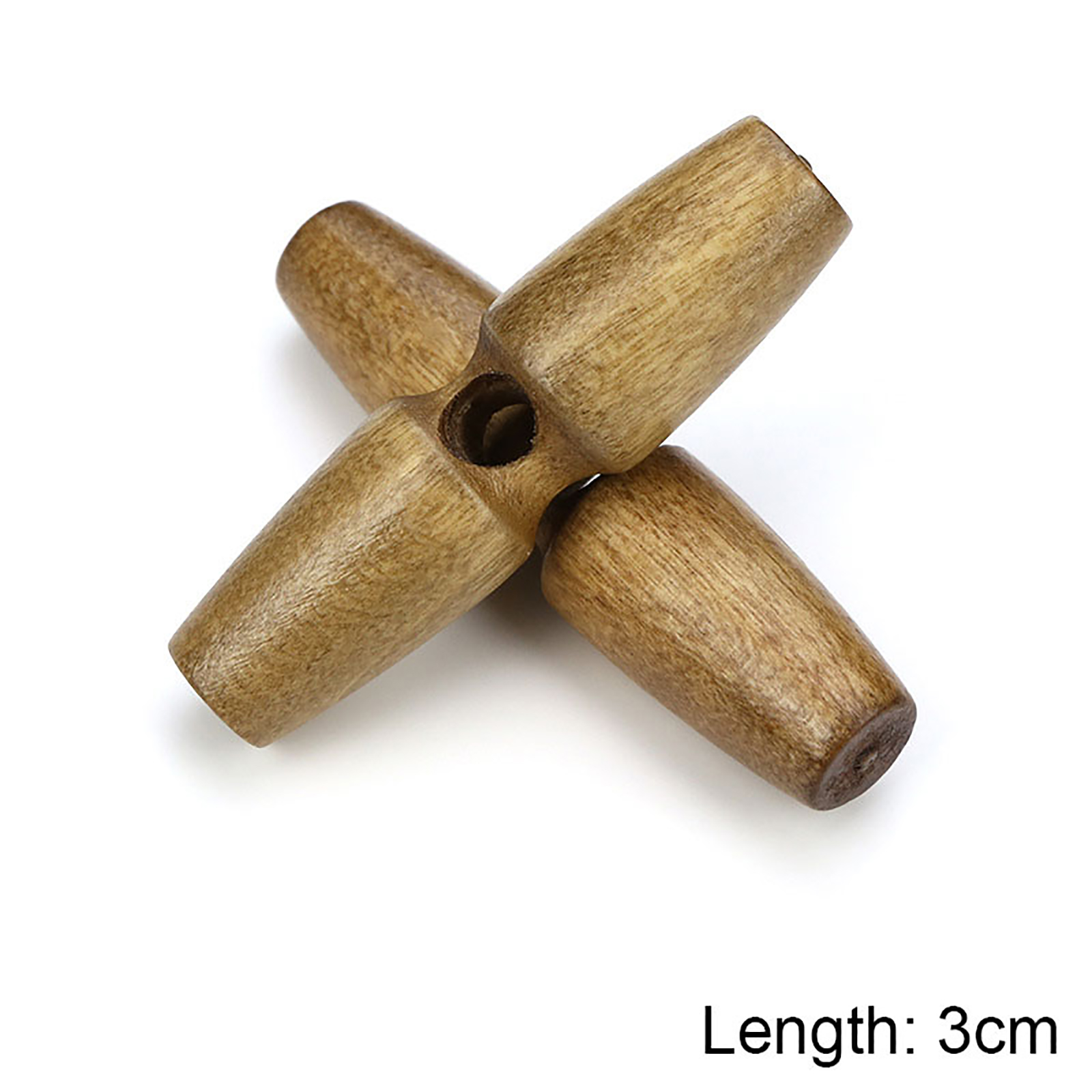 Picture of Wood Horn Buttons Scrapbooking Single Hole Barrel Light Coffee 30mm, 20 PCs
