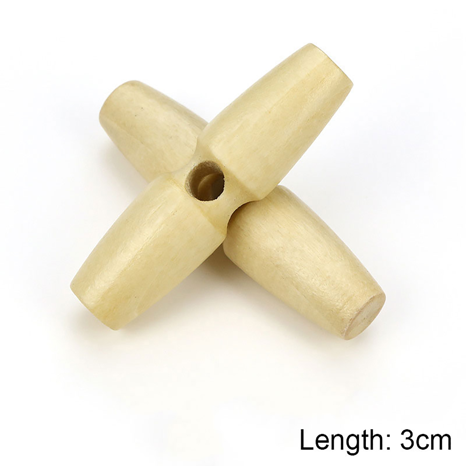 Picture of Wood Horn Buttons Scrapbooking Single Hole Barrel Natural 30mm, 20 PCs