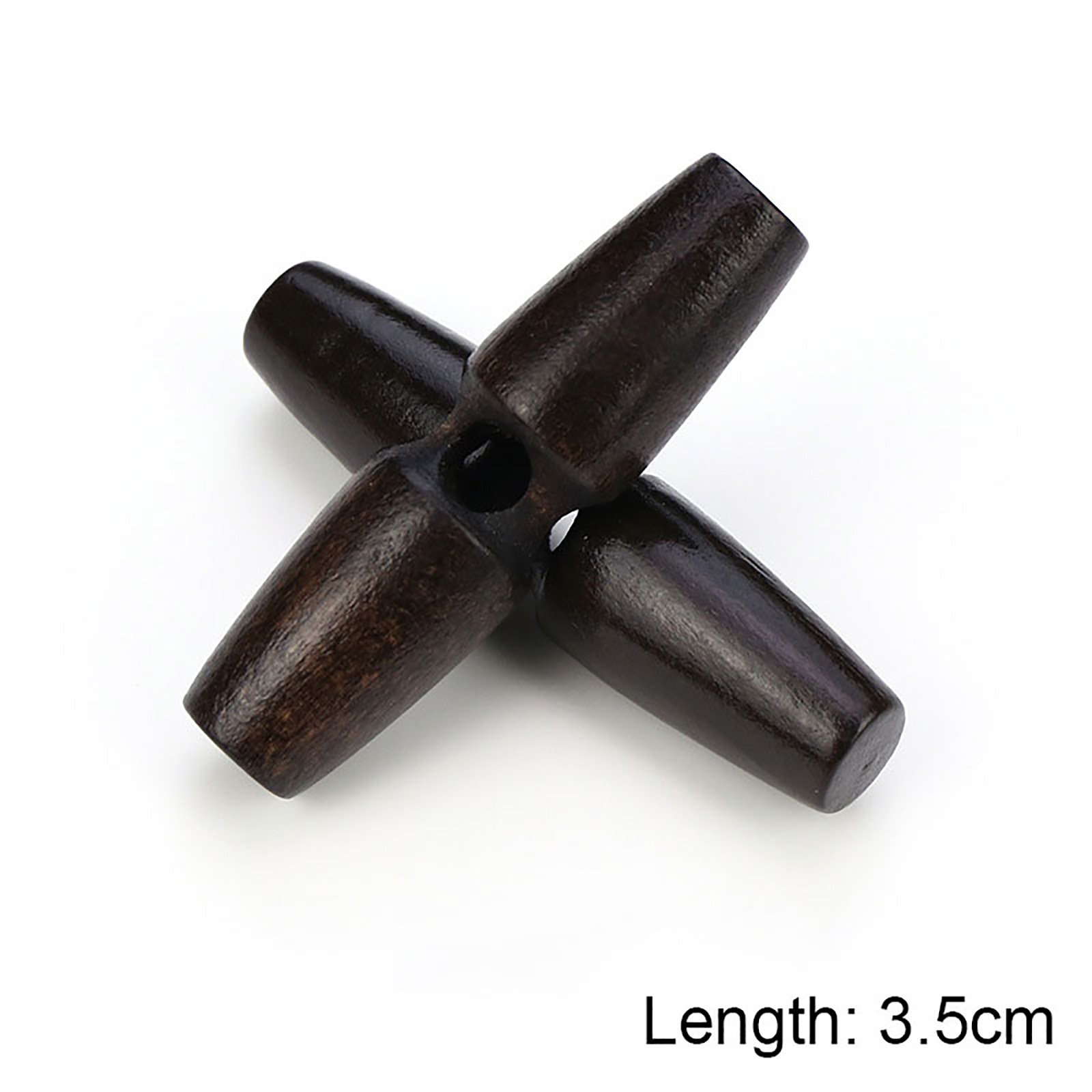 Picture of Wood Horn Buttons Scrapbooking Single Hole Barrel Dark Coffee 35mm, 20 PCs
