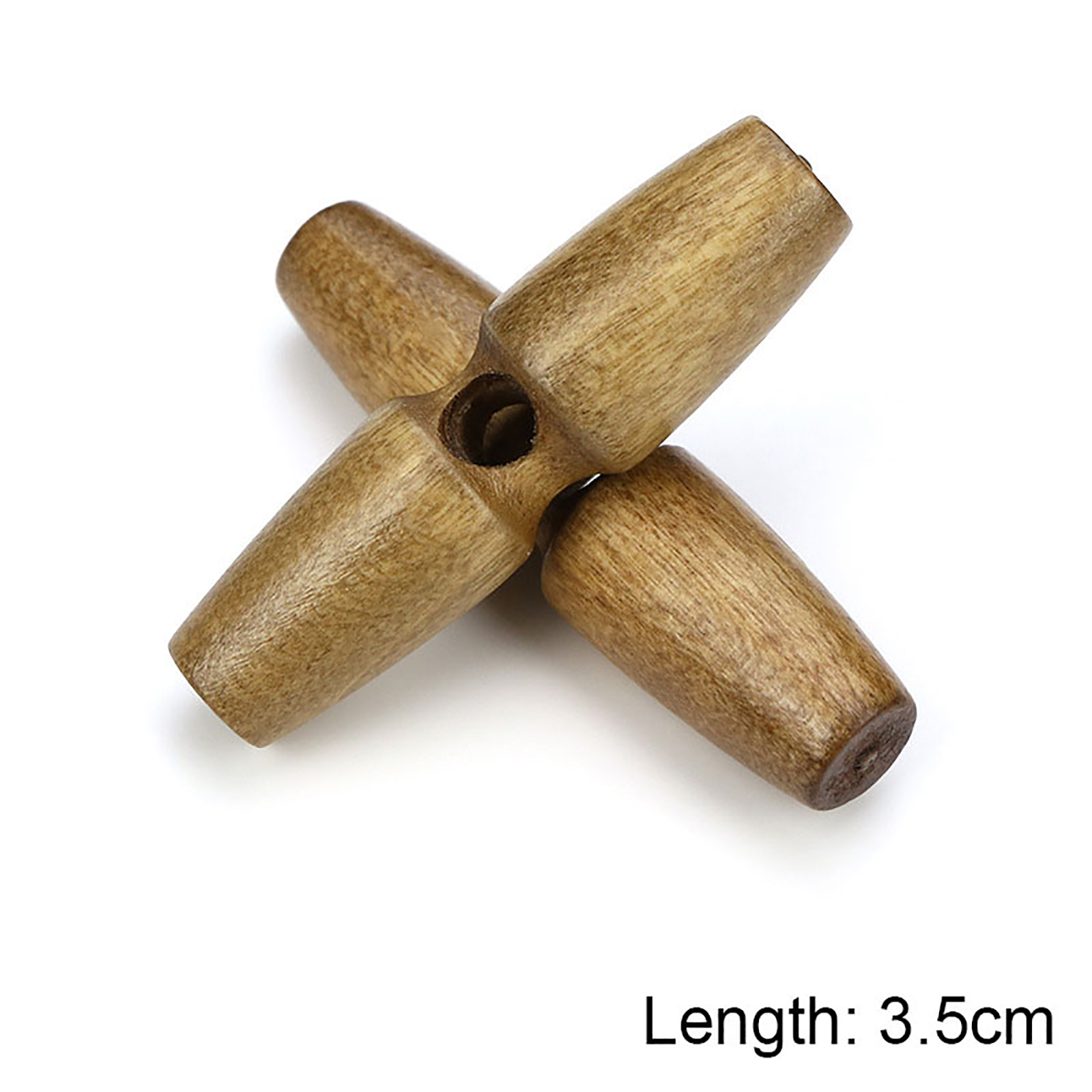 Picture of Wood Horn Buttons Scrapbooking Single Hole Barrel Light Coffee 35mm, 20 PCs