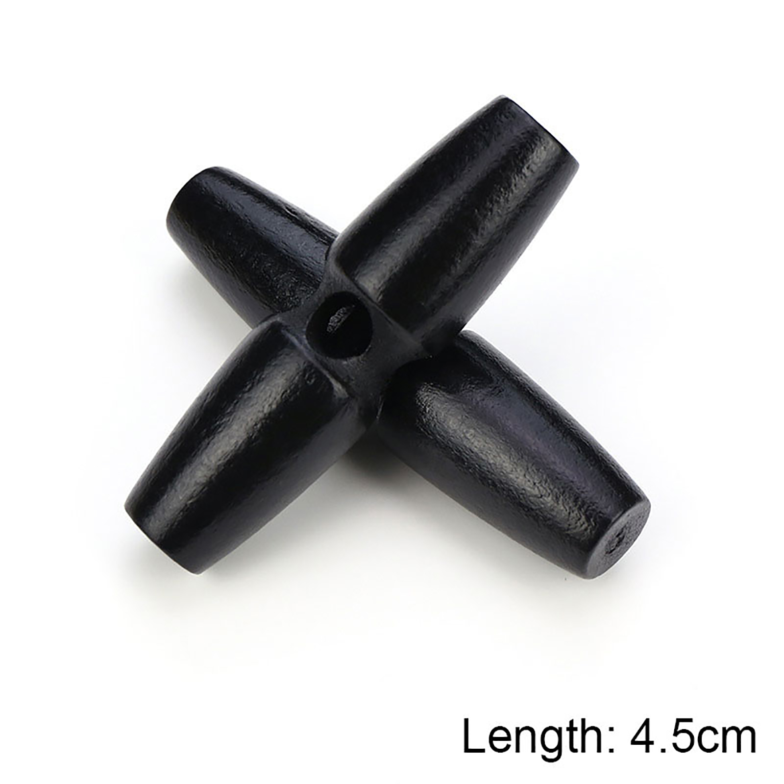 Picture of Wood Horn Buttons Scrapbooking Single Hole Barrel Black 45mm, 20 PCs