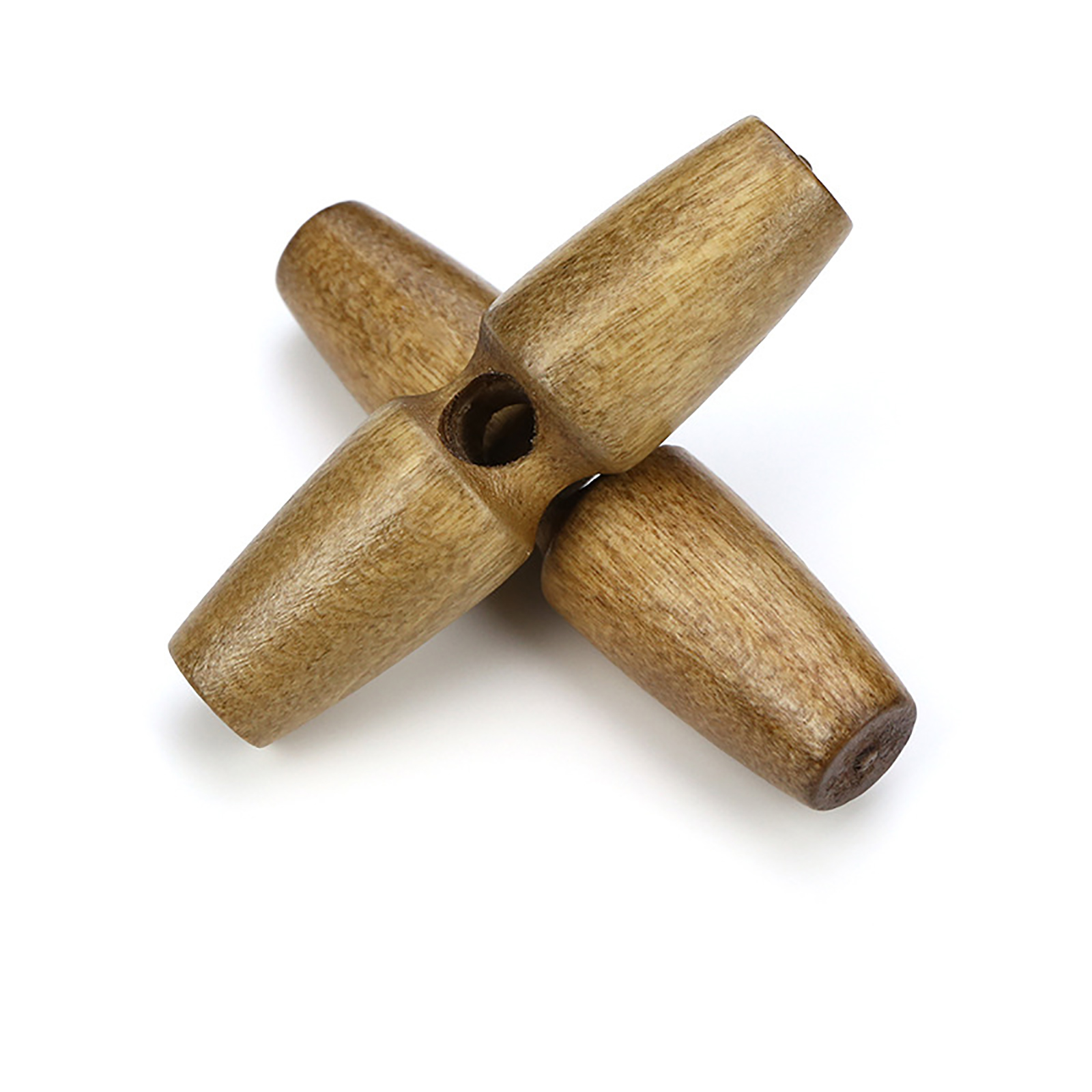 Picture of Wood Horn Buttons Scrapbooking Single Hole Barrel Light Coffee 45mm, 20 PCs