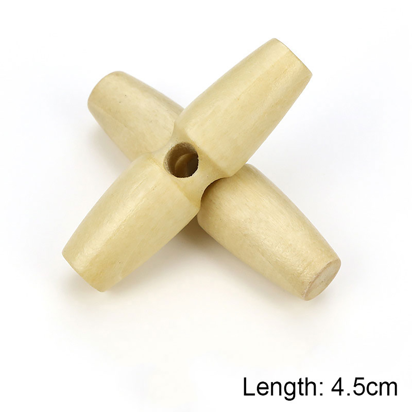 Picture of Wood Horn Buttons Scrapbooking Single Hole Barrel Natural 45mm, 20 PCs