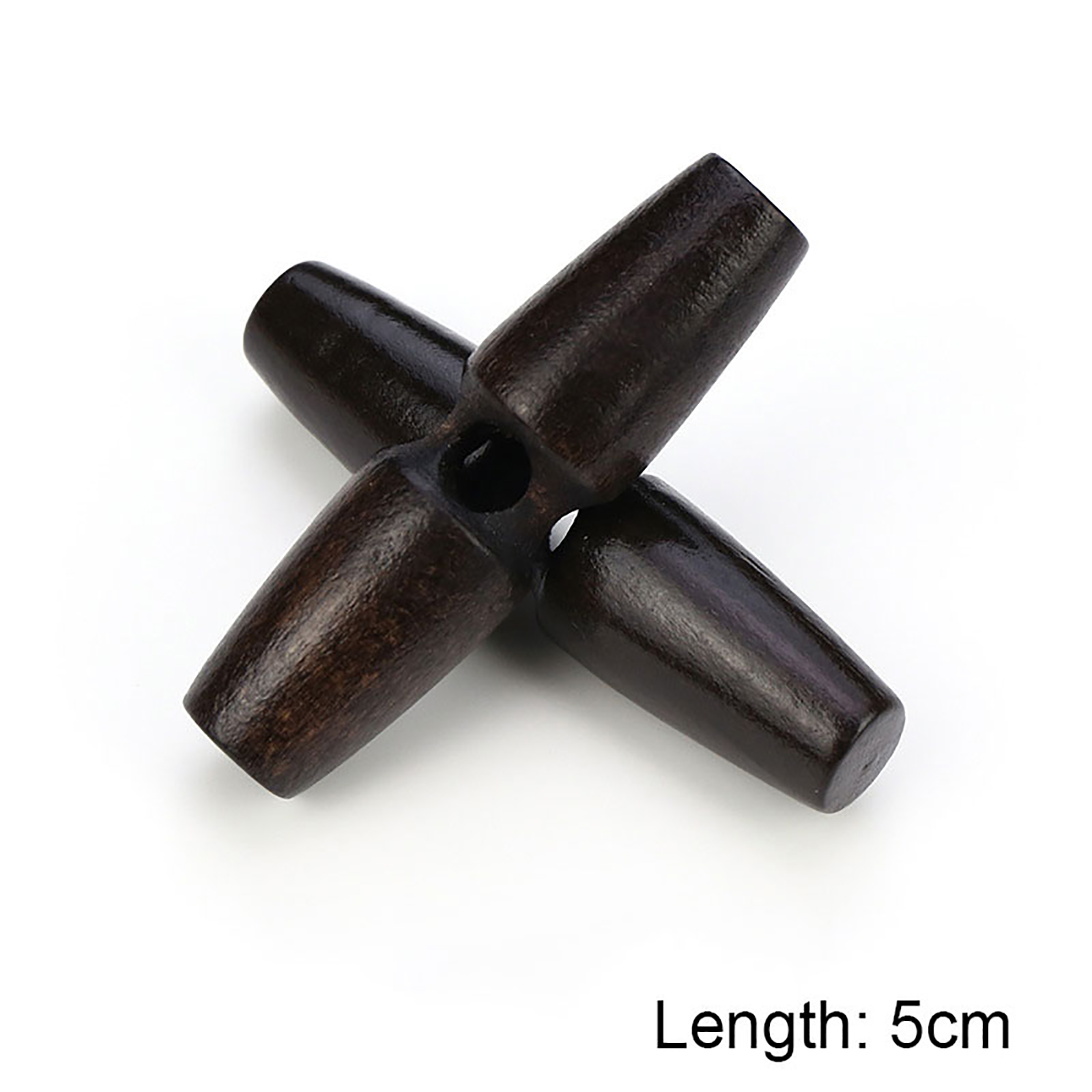 Picture of Wood Horn Buttons Scrapbooking Single Hole Barrel Dark Coffee 50mm, 20 PCs