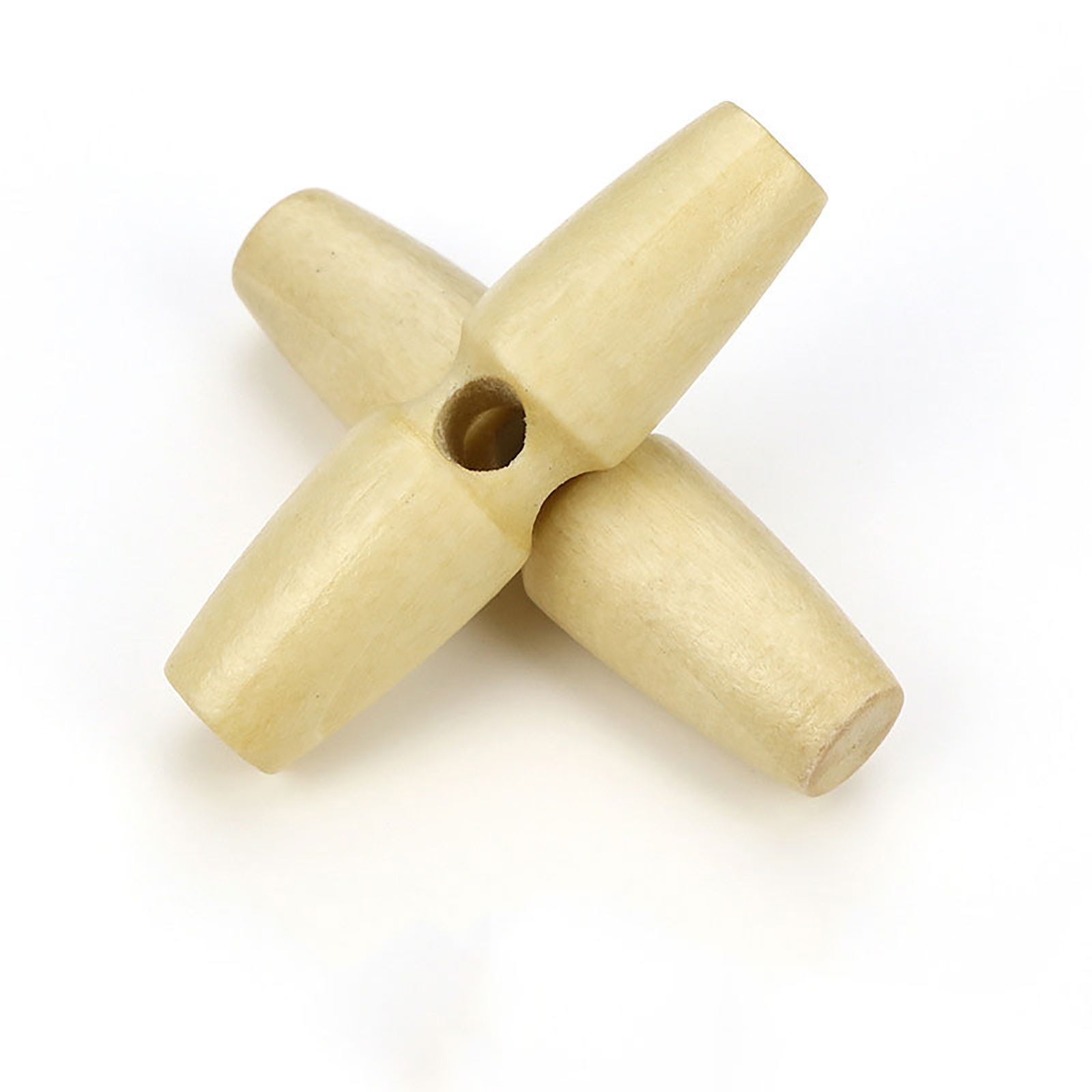 Picture of Wood Horn Buttons Scrapbooking Single Hole Barrel Natural 50mm, 20 PCs
