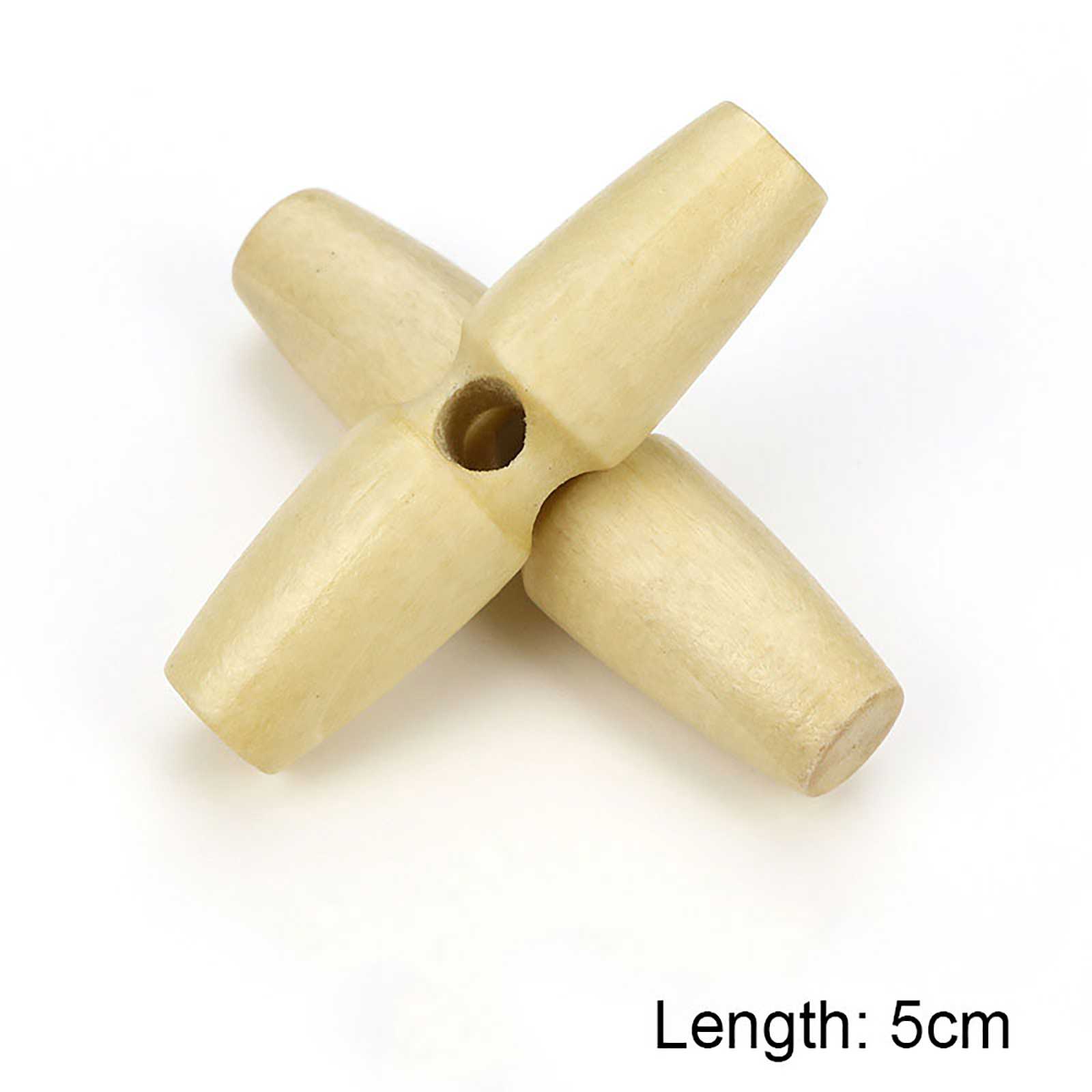 Picture of Wood Horn Buttons Scrapbooking Single Hole Barrel Natural 50mm, 20 PCs