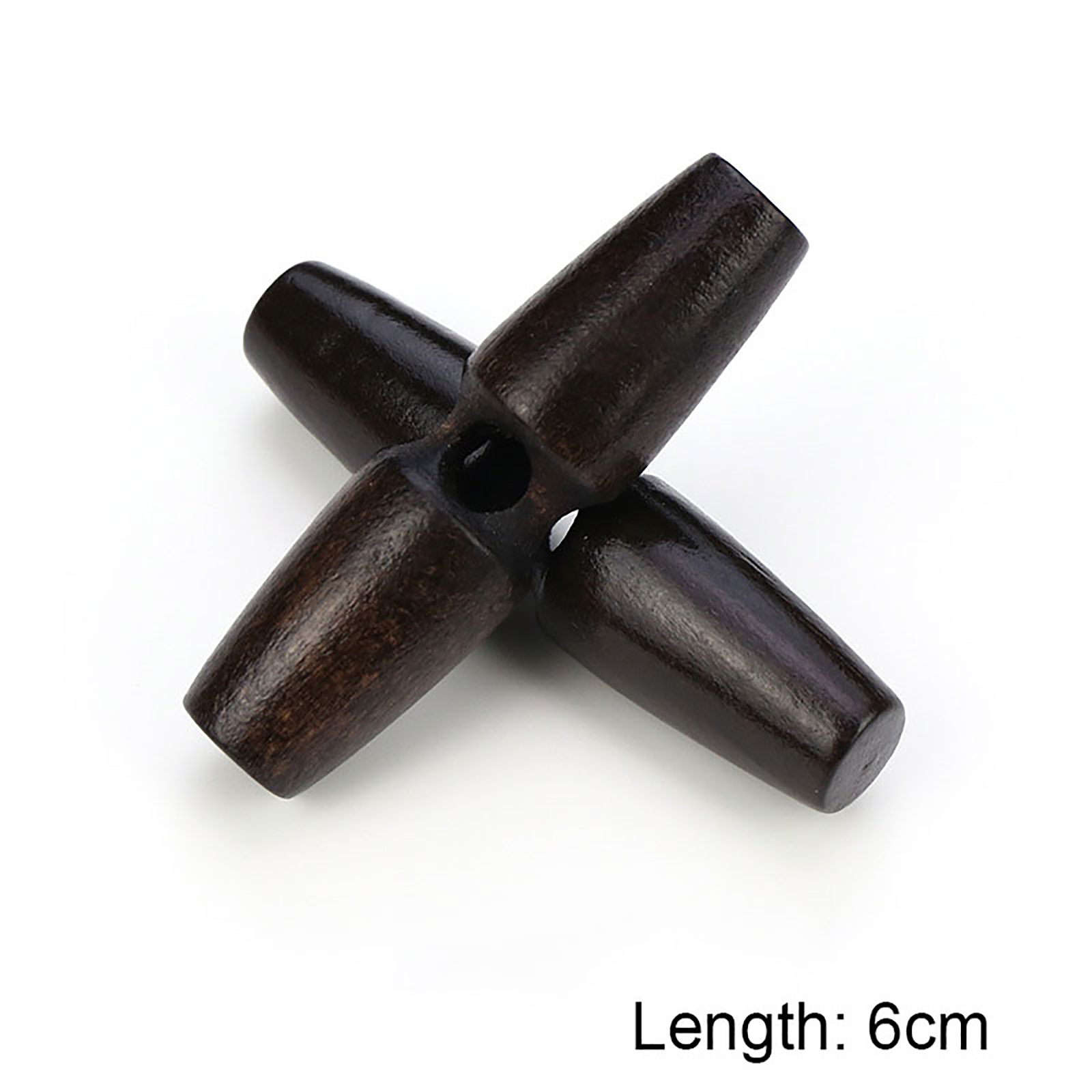 Picture of Wood Horn Buttons Scrapbooking Single Hole Barrel Dark Coffee 60mm, 20 PCs