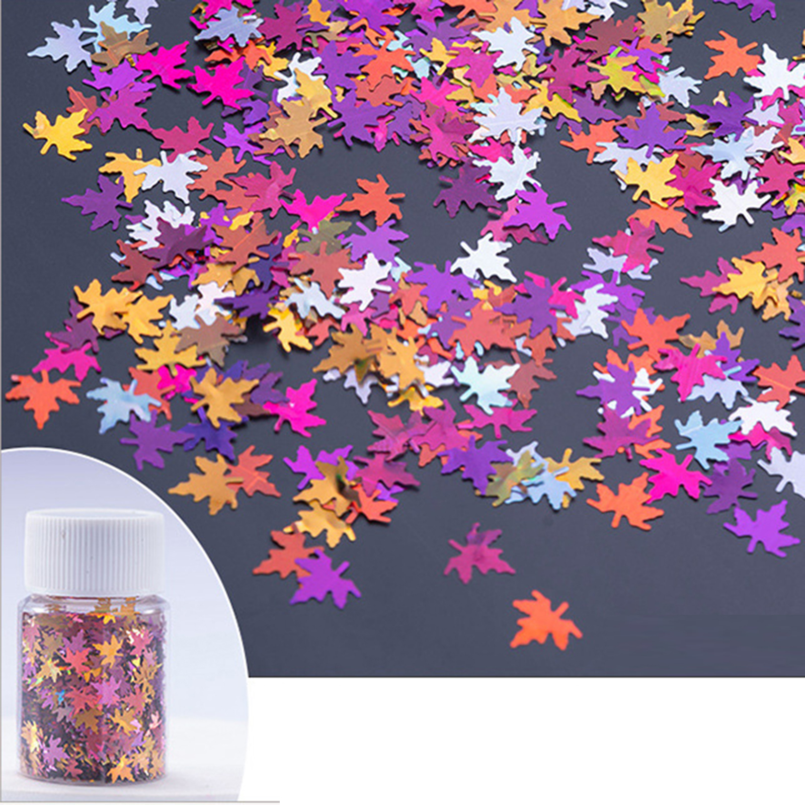 Picture of Resin Resin Jewelry Craft Filling Material Multicolor Maple Leaf Sequins 1 Piece