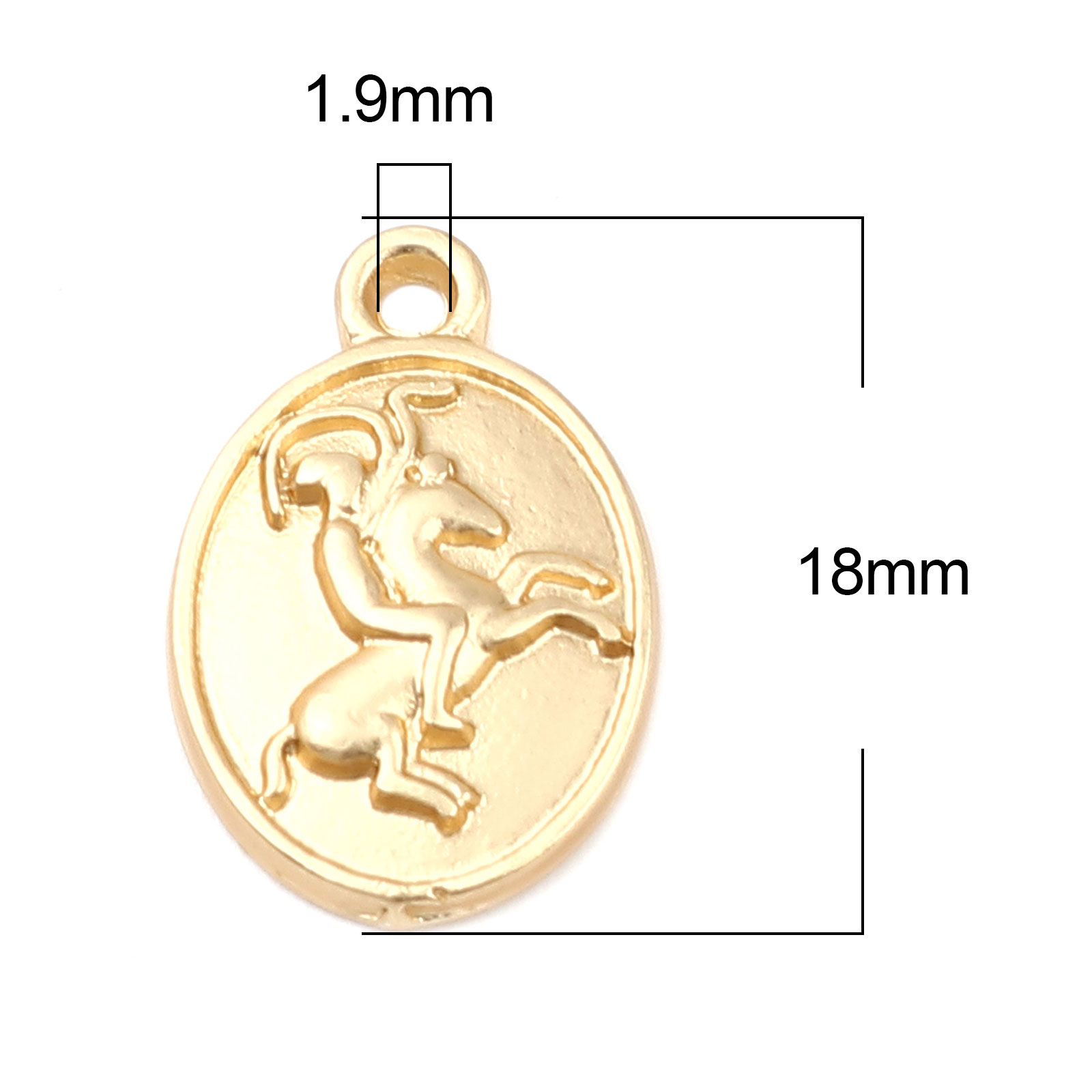 Picture of Zinc Based Alloy Charms Oval Matt Gold Horse 18mm x 11mm, 10 PCs