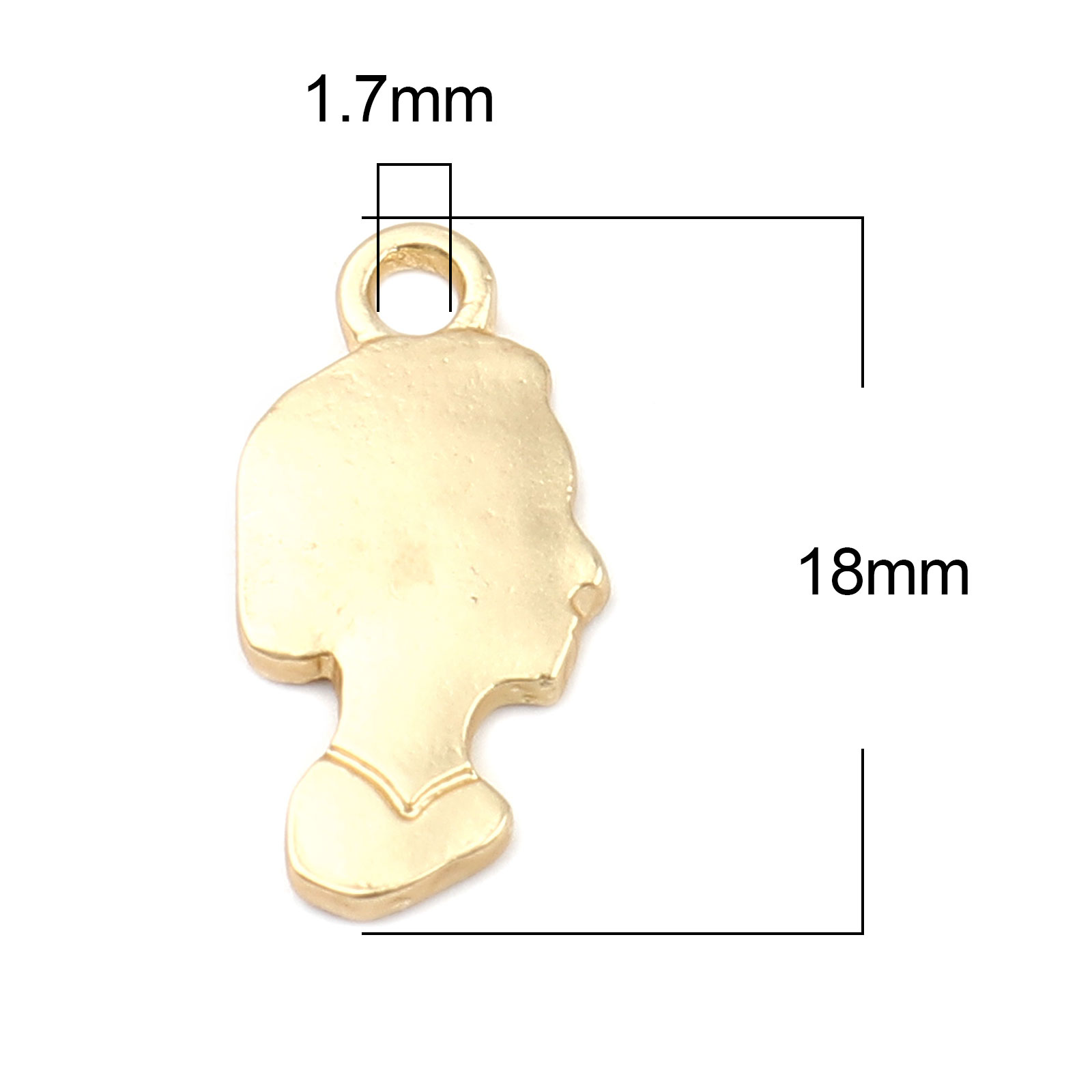 Picture of Zinc Based Alloy Charms Girl Matt Gold 18mm x 8mm, 10 PCs
