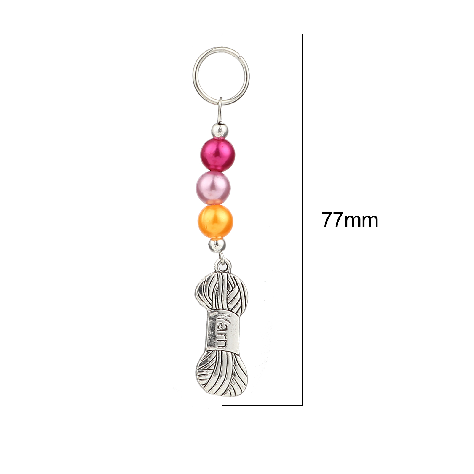 Picture of Zinc Based Alloy & Acrylic Knitting Stitch Markers Ball of yarn Antique Silver Color At Random Color 77mm x 12mm, 10 PCs