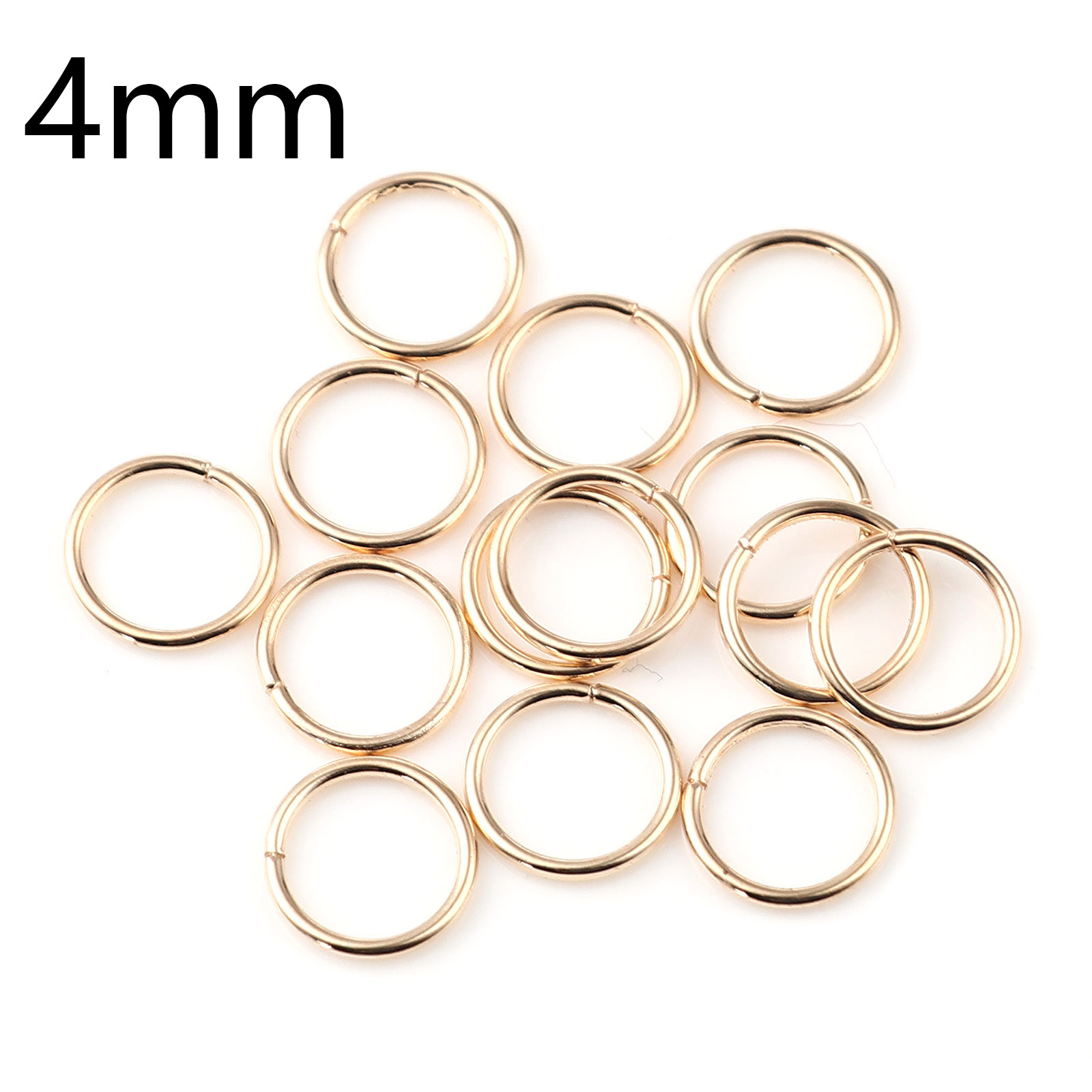 Picture of 0.7mm Iron Based Alloy Open Jump Rings Findings Circle Ring KC Gold Plated 4mm Dia, 200 PCs