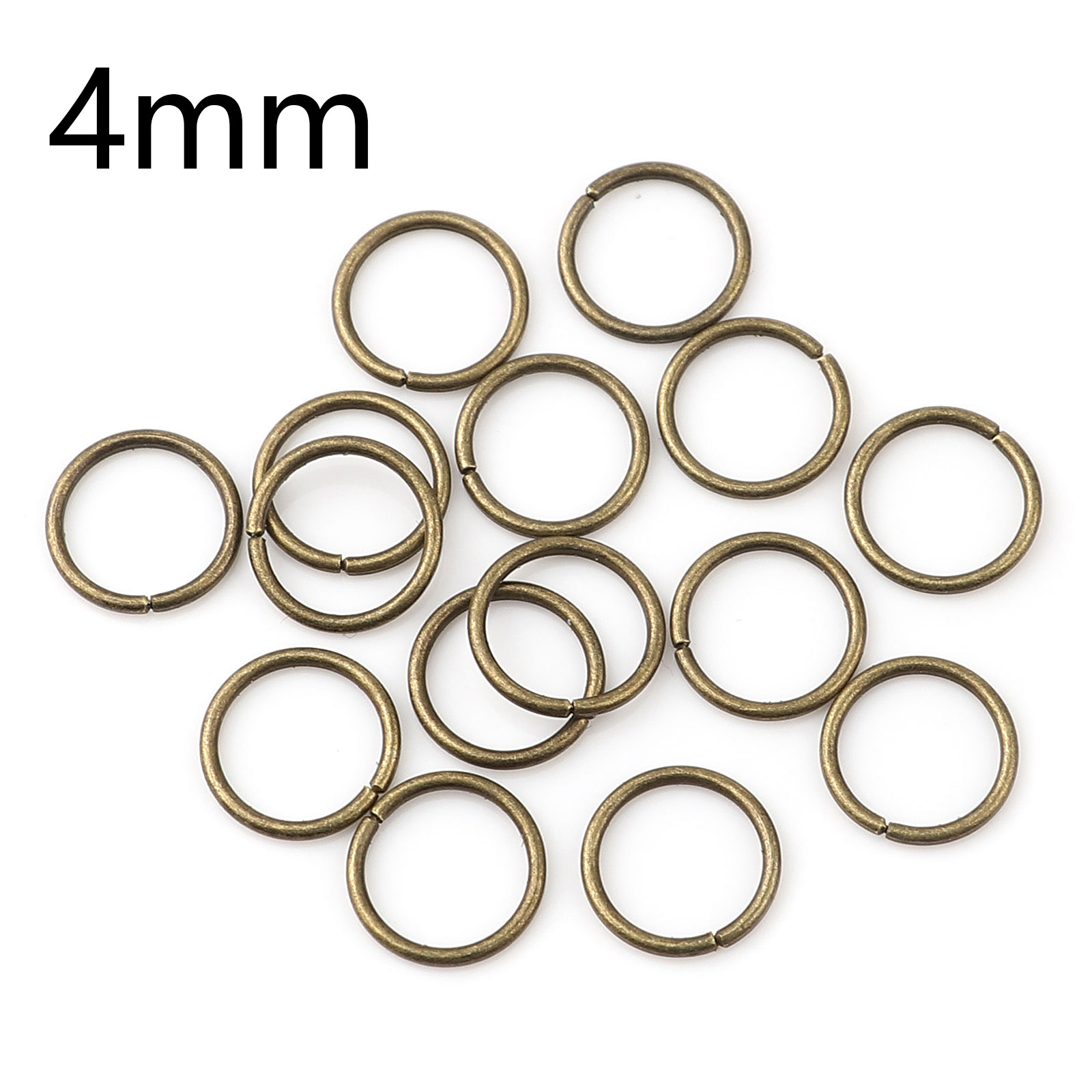Picture of 0.7mm Iron Based Alloy Open Jump Rings Findings Circle Ring Antique Bronze 4mm Dia, 200 PCs