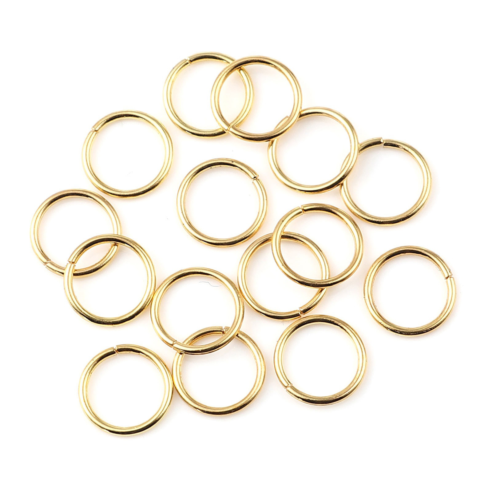 Picture of 0.7mm Iron Based Alloy Open Jump Rings Findings Circle Ring Gold Plated 6mm Dia, 200 PCs