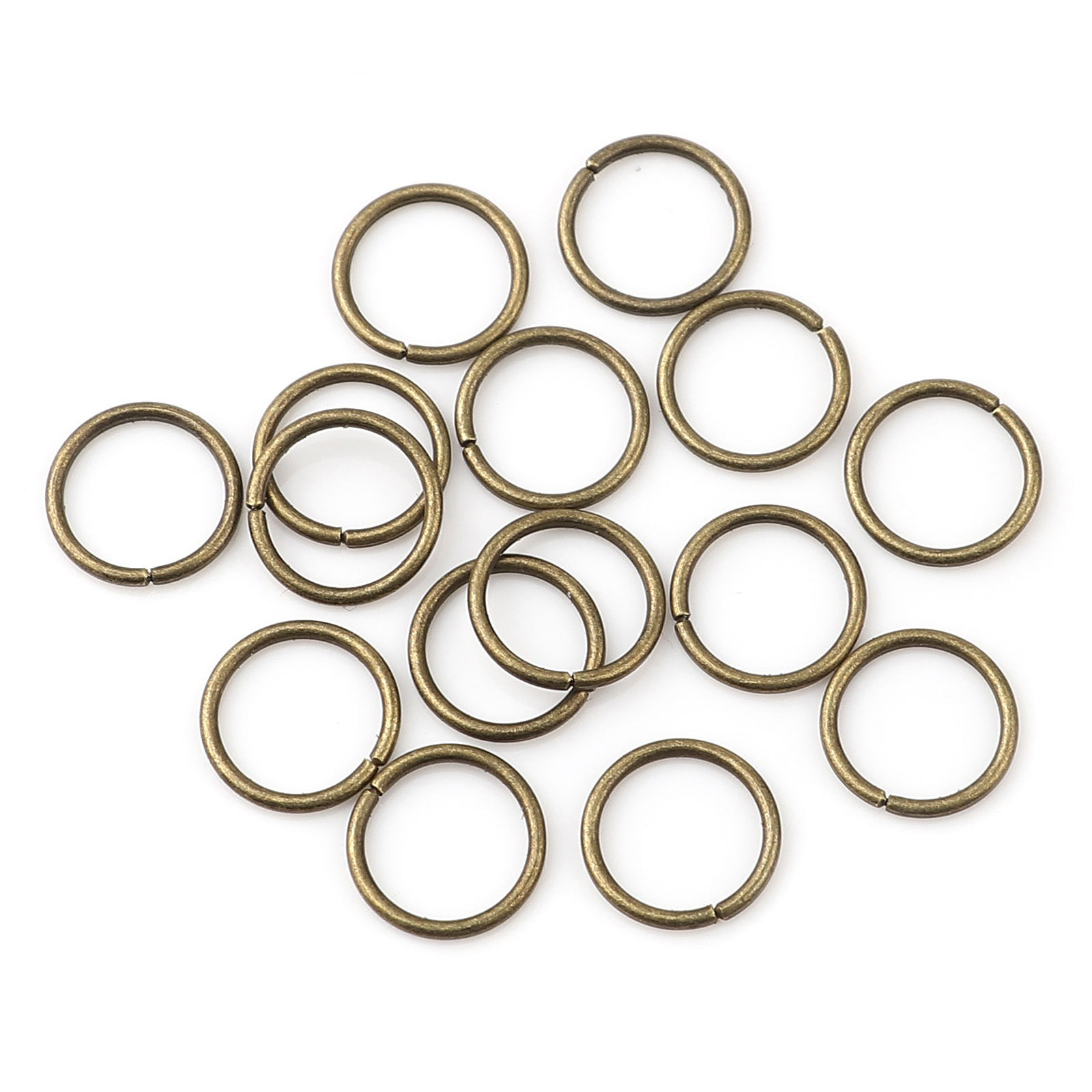 Picture of 0.7mm Iron Based Alloy Open Jump Rings Findings Circle Ring Antique Bronze 7mm Dia, 200 PCs