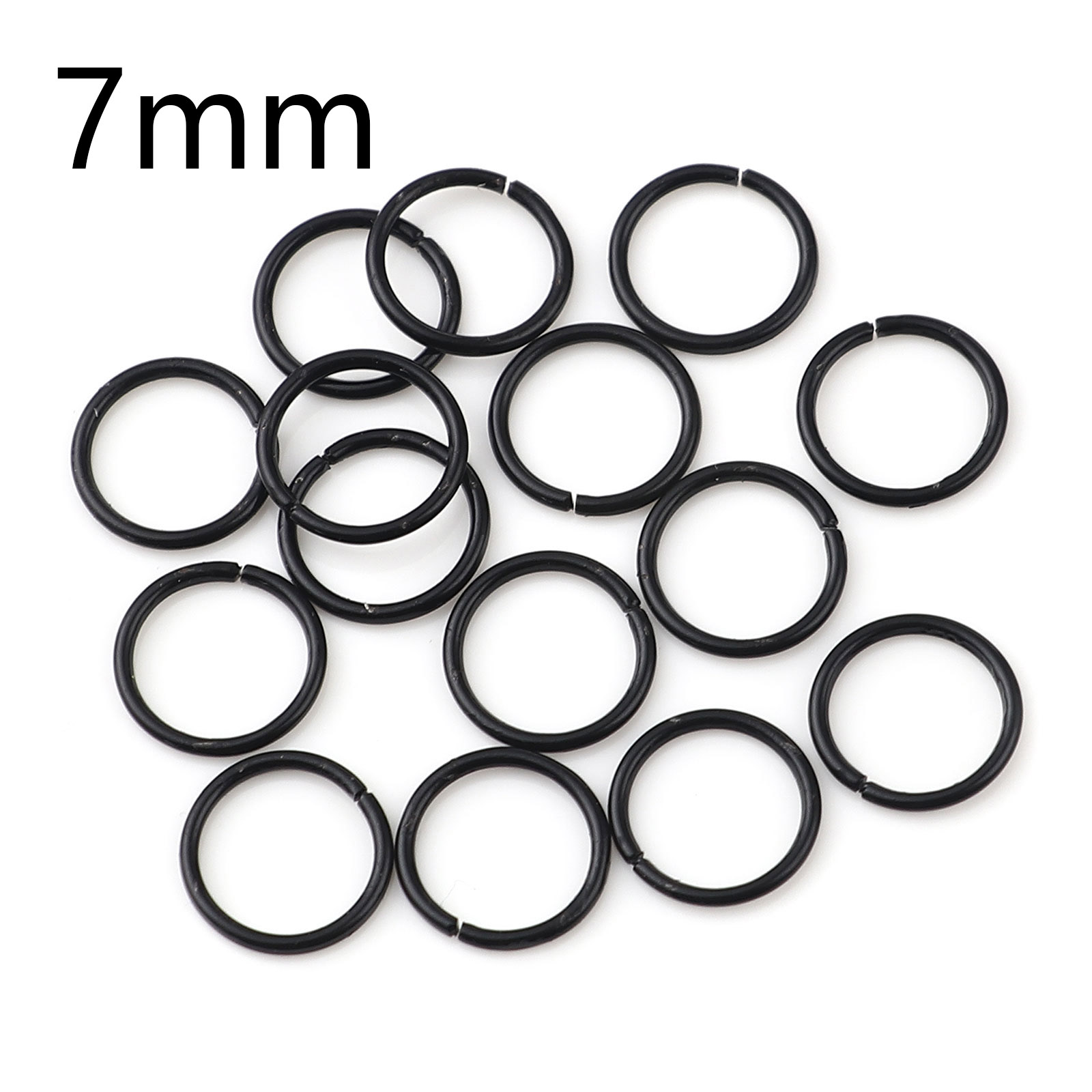 Picture of 0.7mm Iron Based Alloy Open Jump Rings Findings Circle Ring Black 7mm Dia, 200 PCs