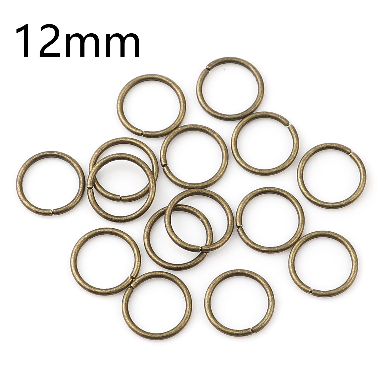 Picture of 1.2mm Iron Based Alloy Open Jump Rings Findings Circle Ring Antique Bronze 12mm Dia, 200 PCs