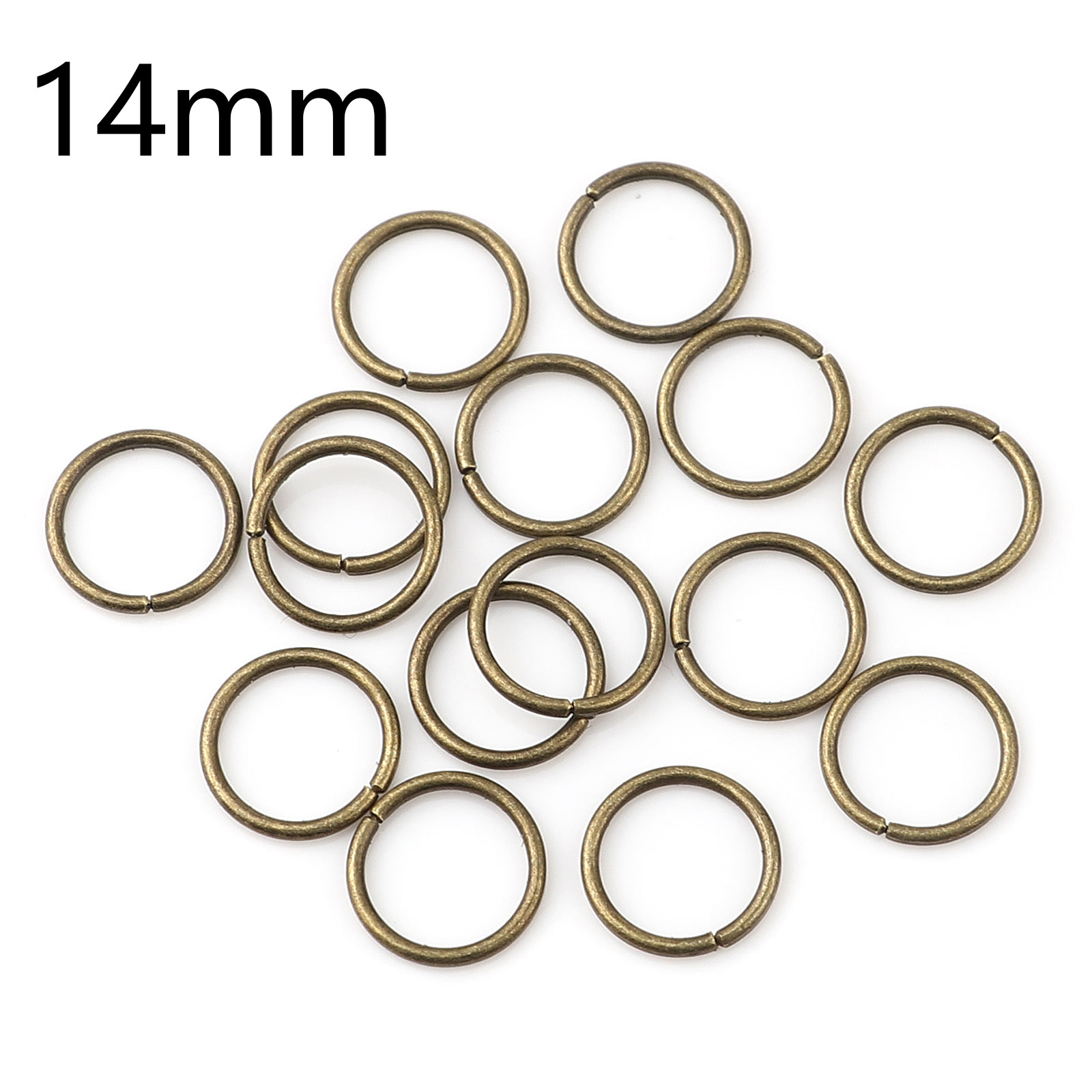 Picture of 1.2mm Iron Based Alloy Open Jump Rings Findings Circle Ring Antique Bronze 14mm Dia, 200 PCs