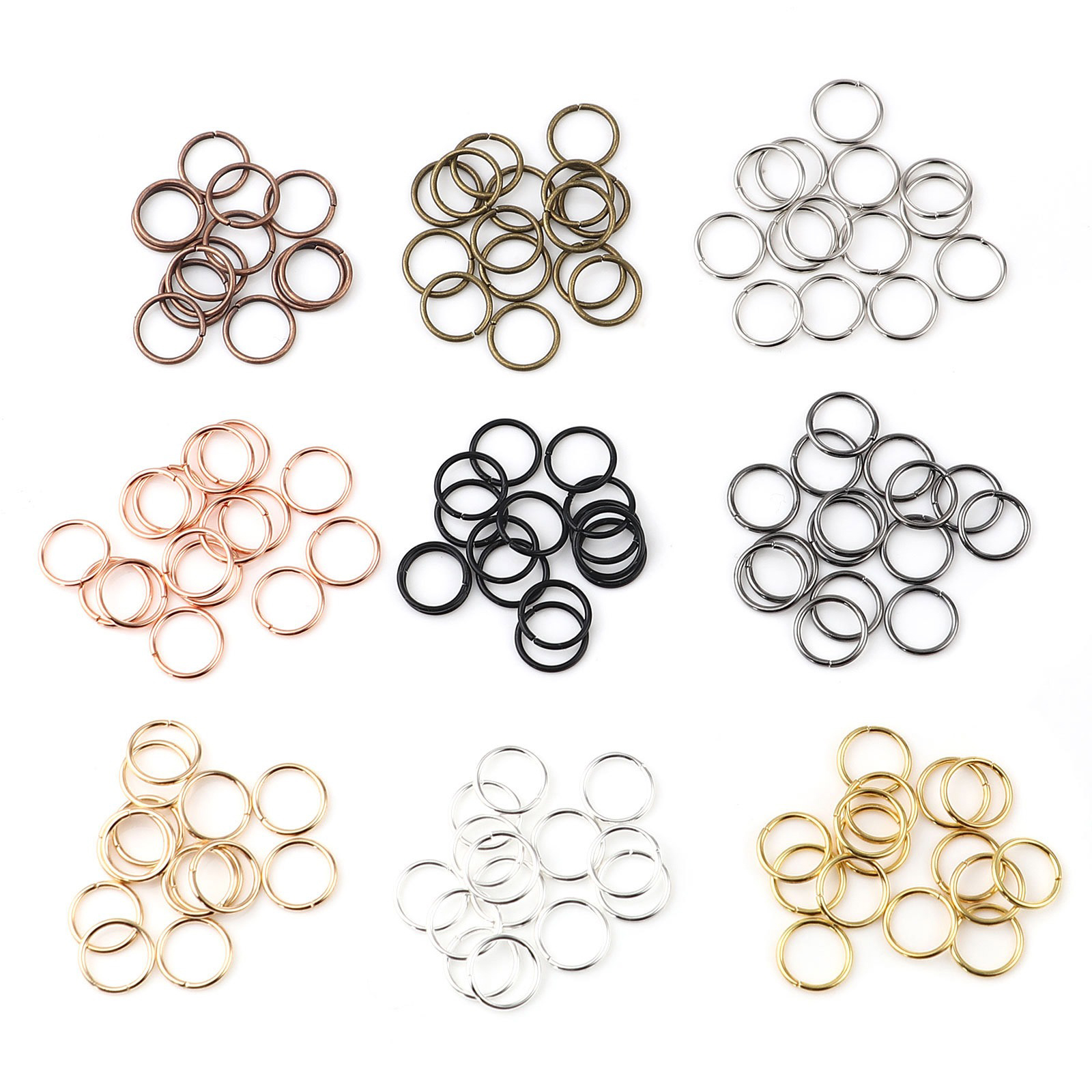 Picture of 1.5mm Iron Based Alloy Open Jump Rings Findings Circle Ring At Random 16mm Dia, 200 PCs