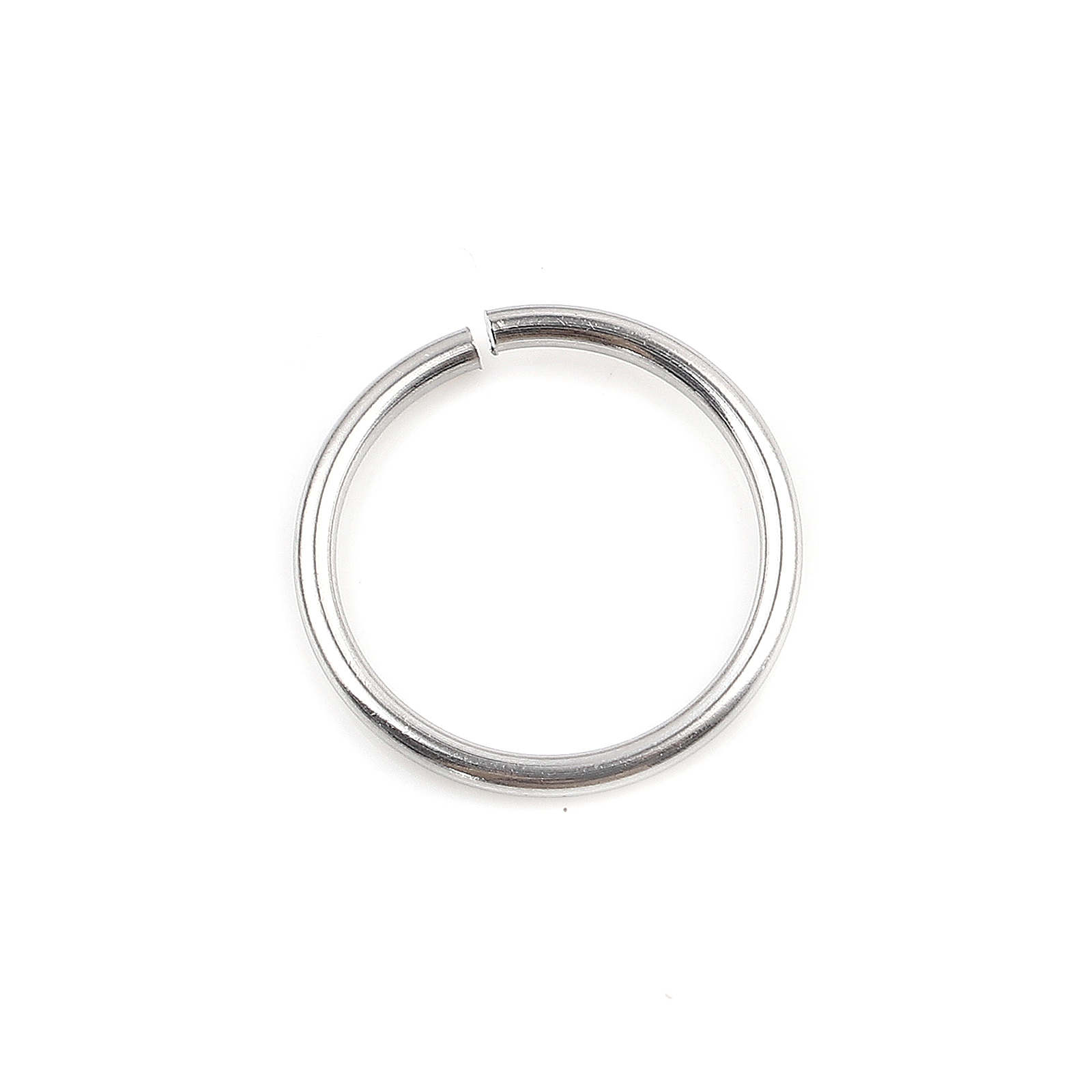 Picture of 1.2mm Stainless Steel Open Jump Rings Findings Round Silver Tone 14mm Dia., 100 PCs
