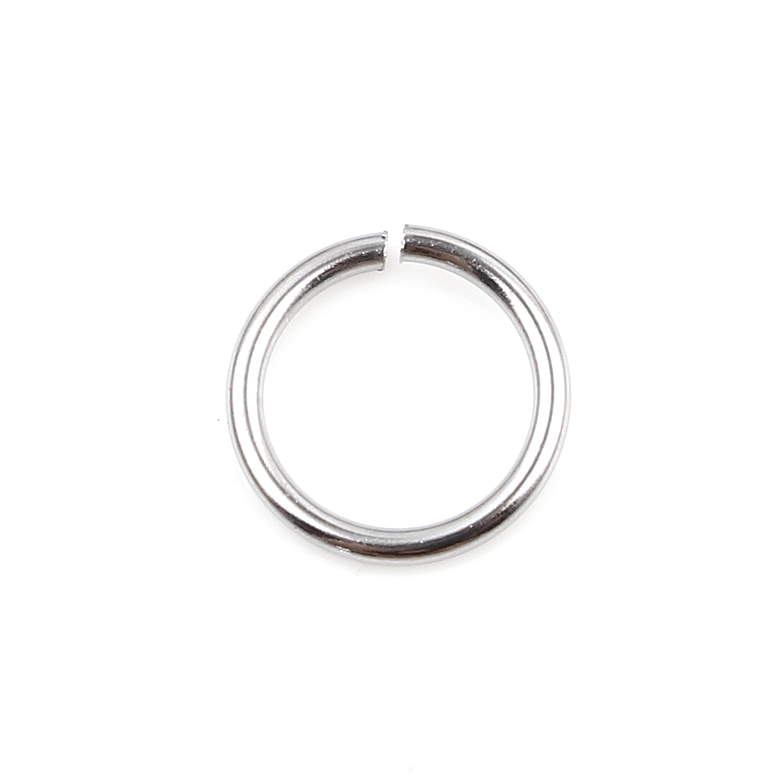 Picture of 0.9mm Stainless Steel Open Jump Rings Findings Round Silver Tone 8mm Dia., 100 PCs
