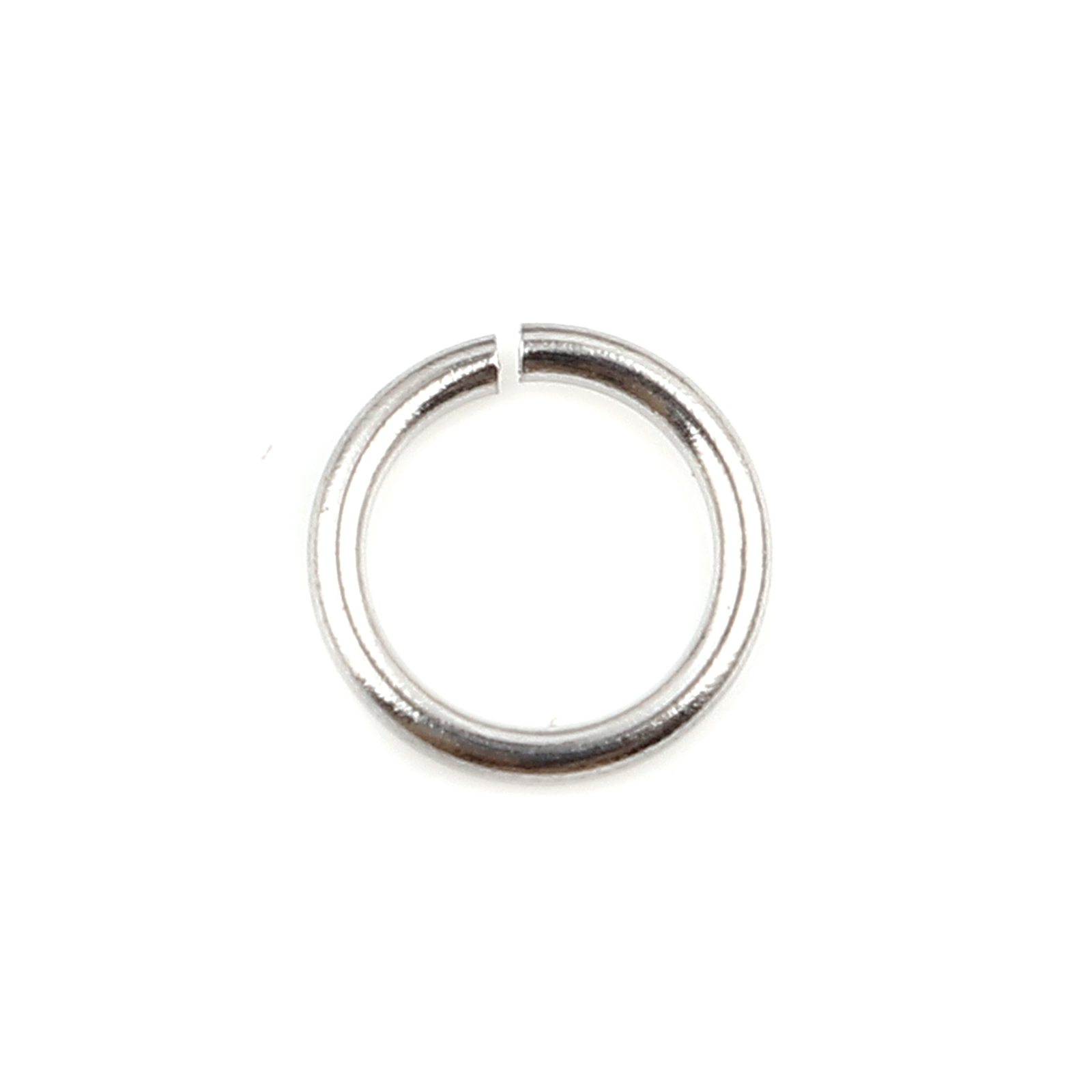 Picture of 0.8mm Stainless Steel Open Jump Rings Findings Round Silver Tone 6mm Dia., 100 PCs