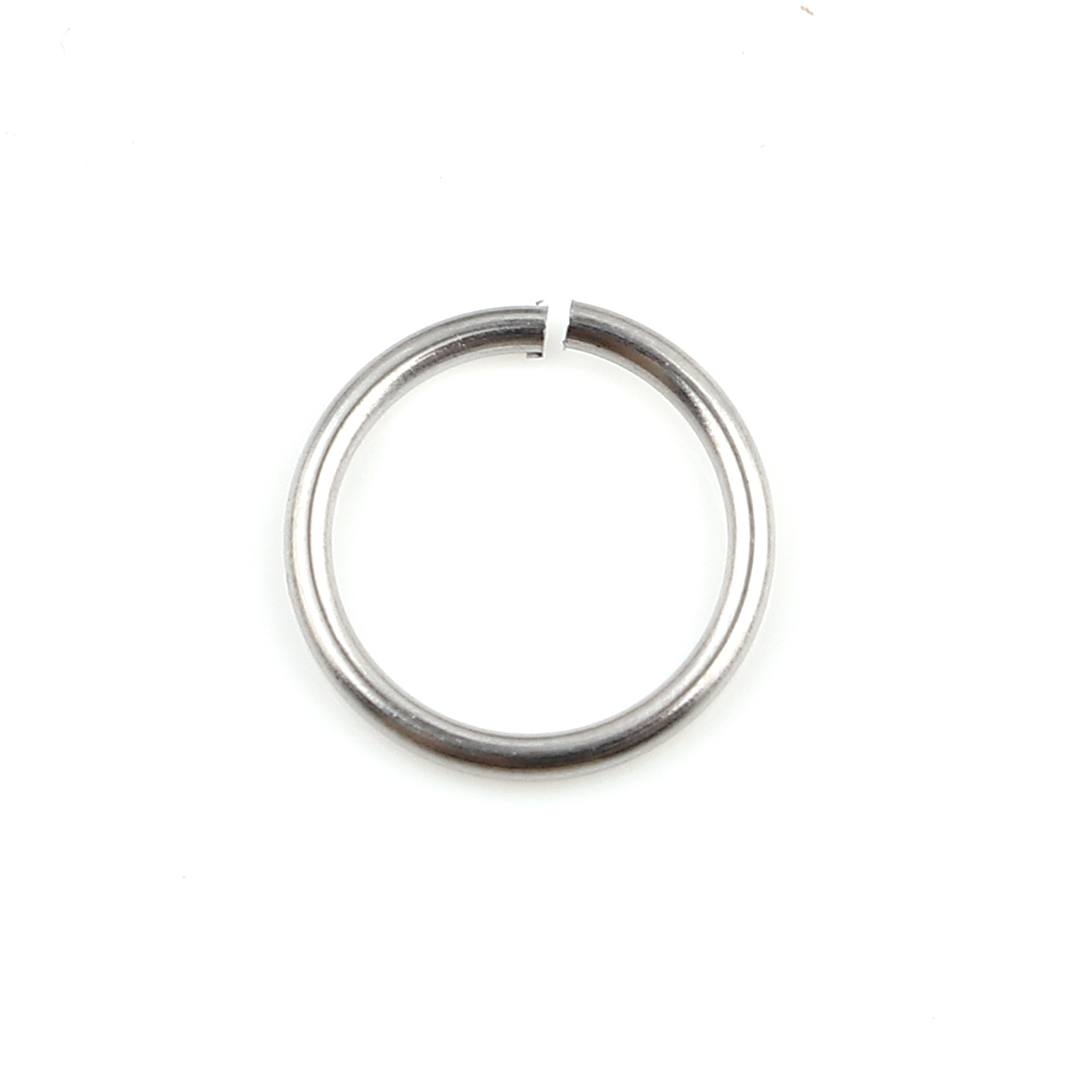 Picture of 0.9mm Stainless Steel Open Jump Rings Findings Round Silver Tone 9mm Dia., 100 PCs