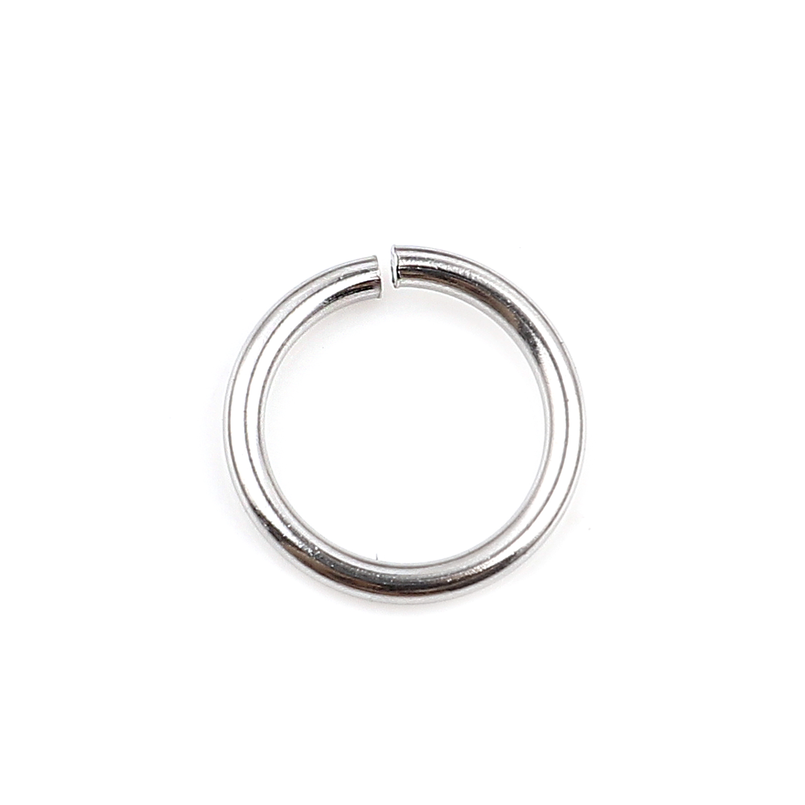 Picture of 1.2mm Stainless Steel Open Jump Rings Findings Round Silver Tone 10mm Dia., 100 PCs