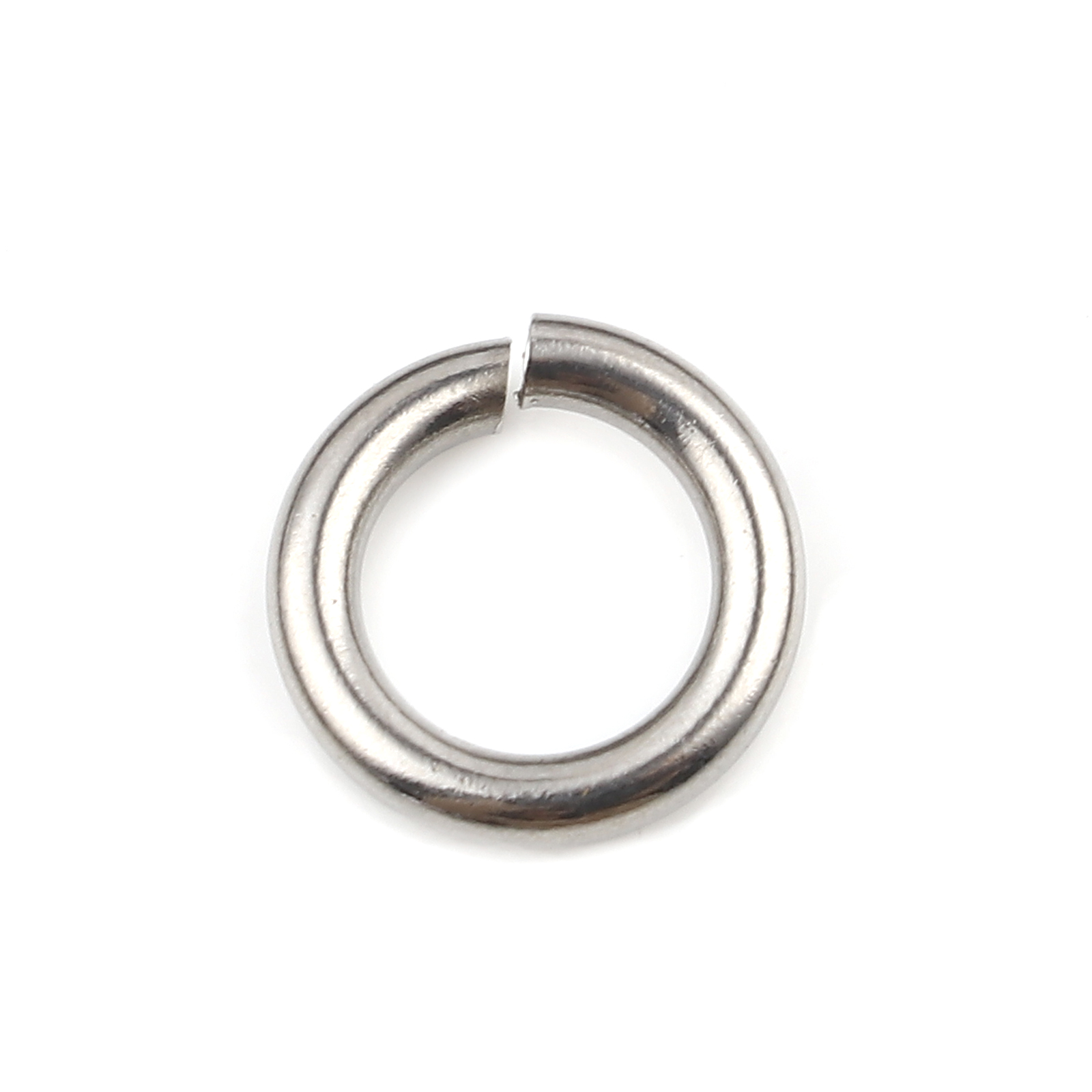 Picture of 2mm Stainless Steel Open Jump Rings Findings Round Silver Tone 11mm Dia., 100 PCs