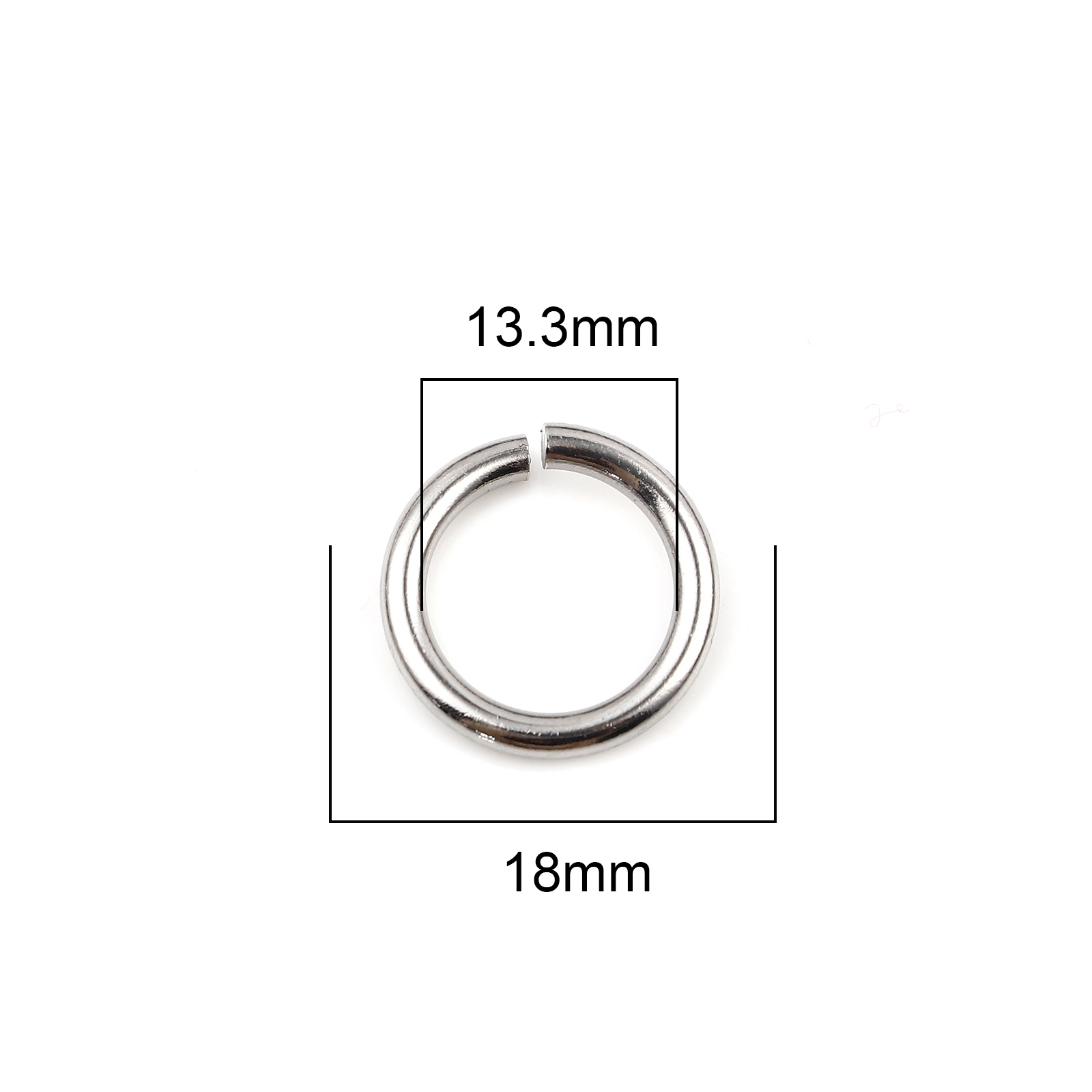 Picture of 2.5mm Stainless Steel Open Jump Rings Findings Round Silver Tone 18mm Dia., 100 PCs