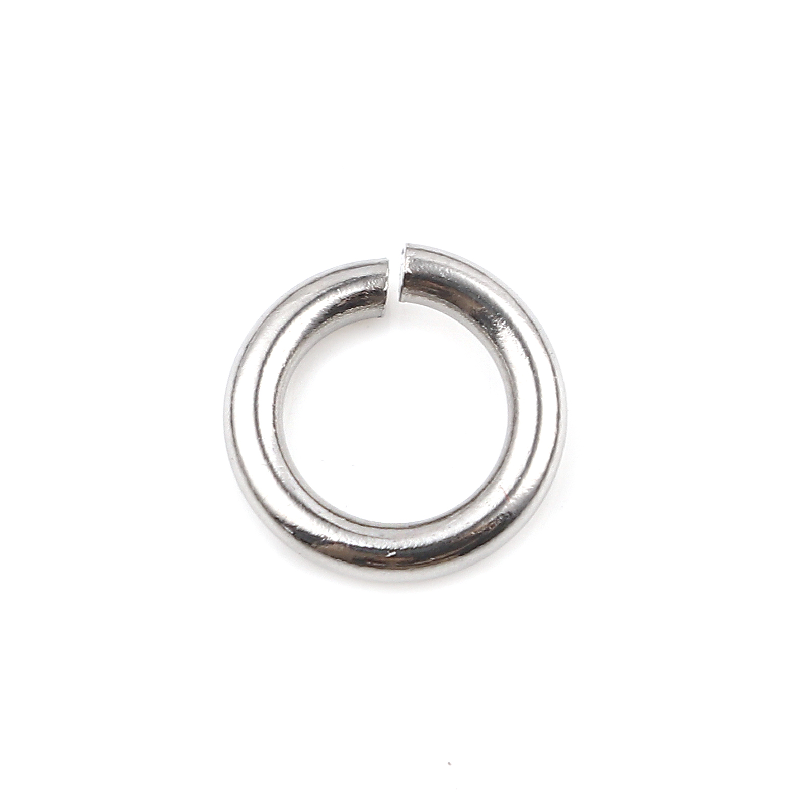 Picture of 1.8mm Stainless Steel Open Jump Rings Findings Round Silver Tone 10mm Dia., 100 PCs
