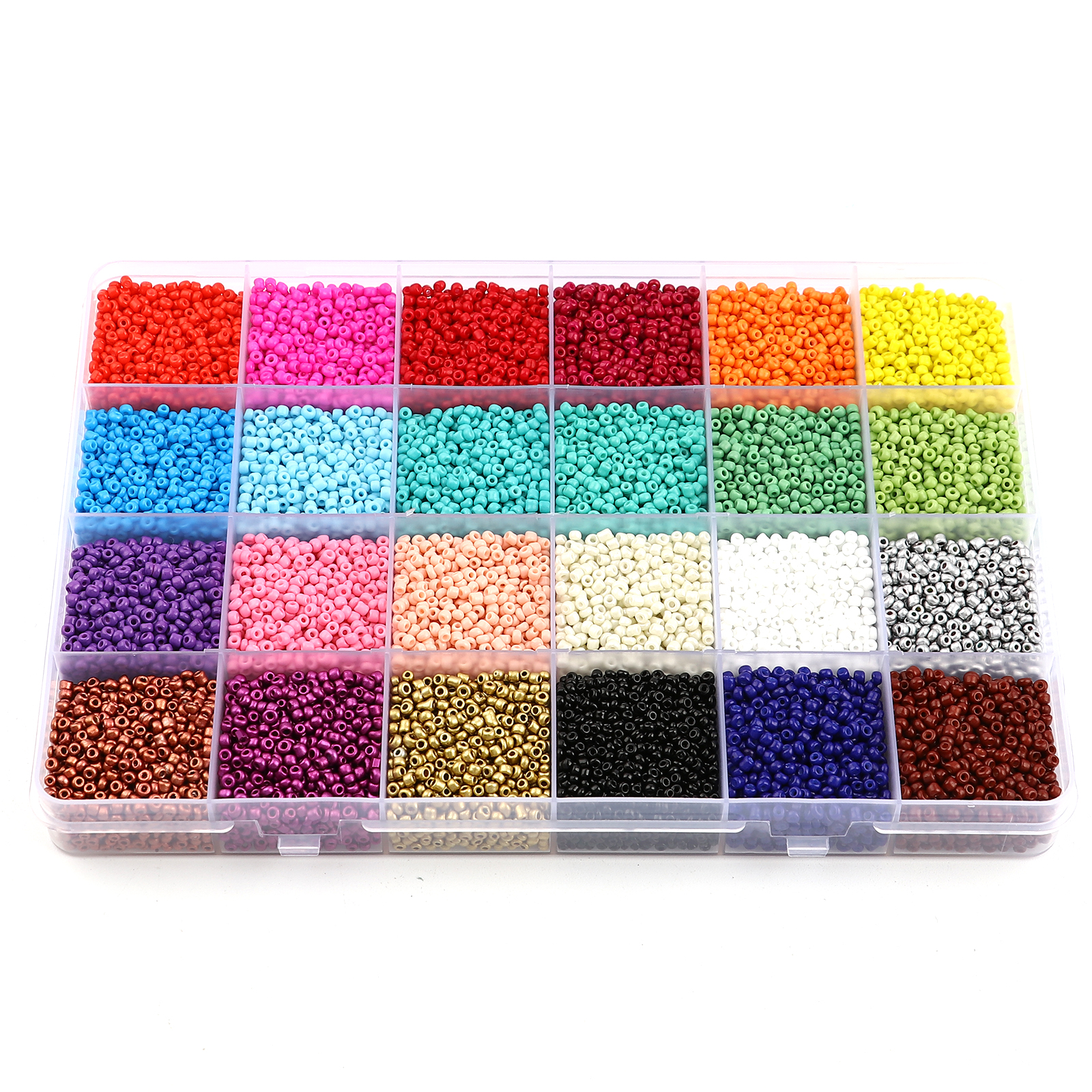 Picture of Glass Seed Beads Mixed Color Round Rocailles 2mm Dia., 1 Box ( 24000 PCs/Box)