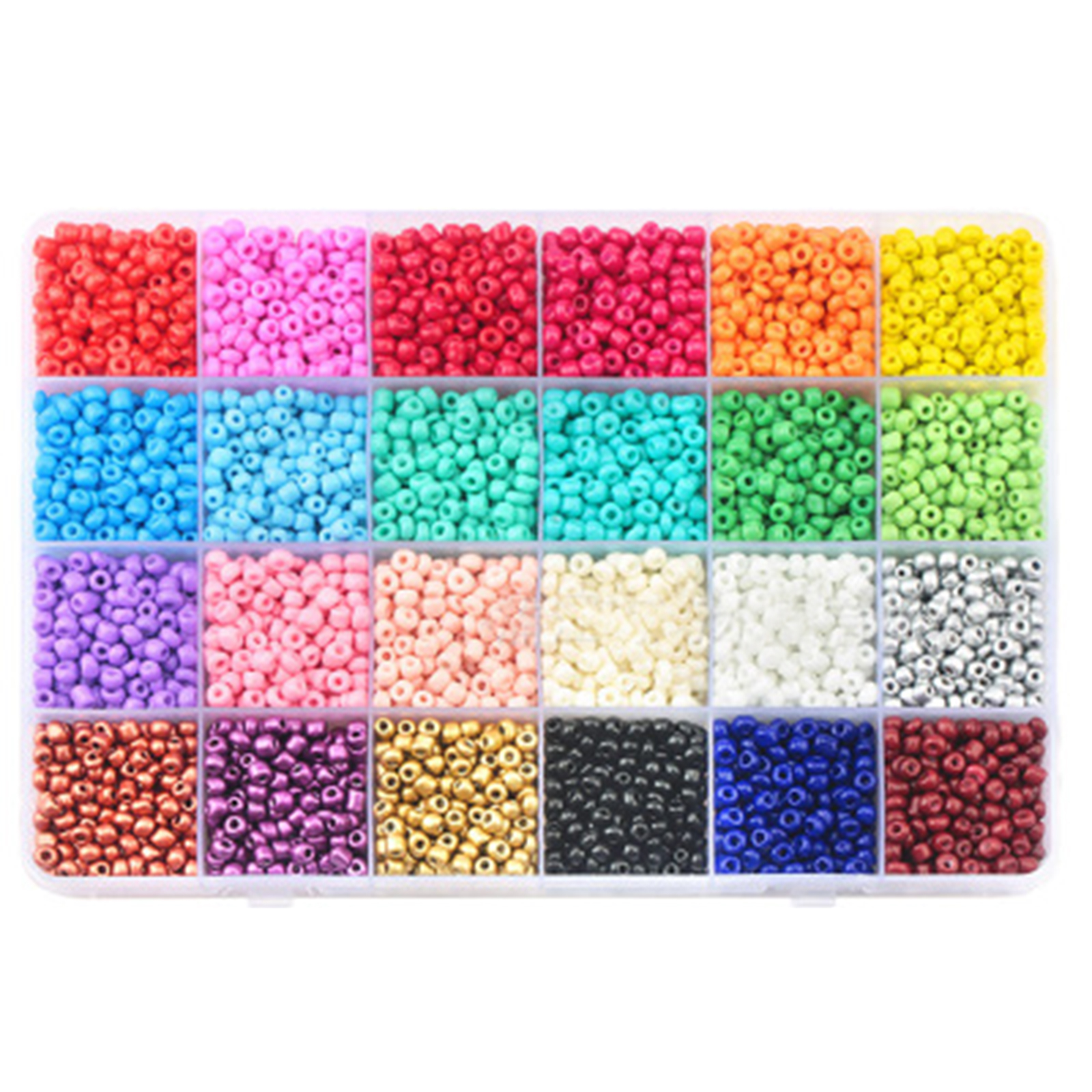 Picture of Glass Seed Beads Mixed Color Round Rocailles 3mm Dia., 1 Box ( 14000 PCs/Box)