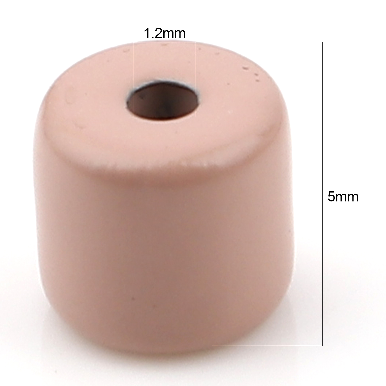 Picture of Zinc Based Alloy Enamel Spacer Beads Heishi Beads Disc Beads Cylinder Dark Pink About 5mm x 4mm, Hole: Approx 1.2mm, 20 PCs
