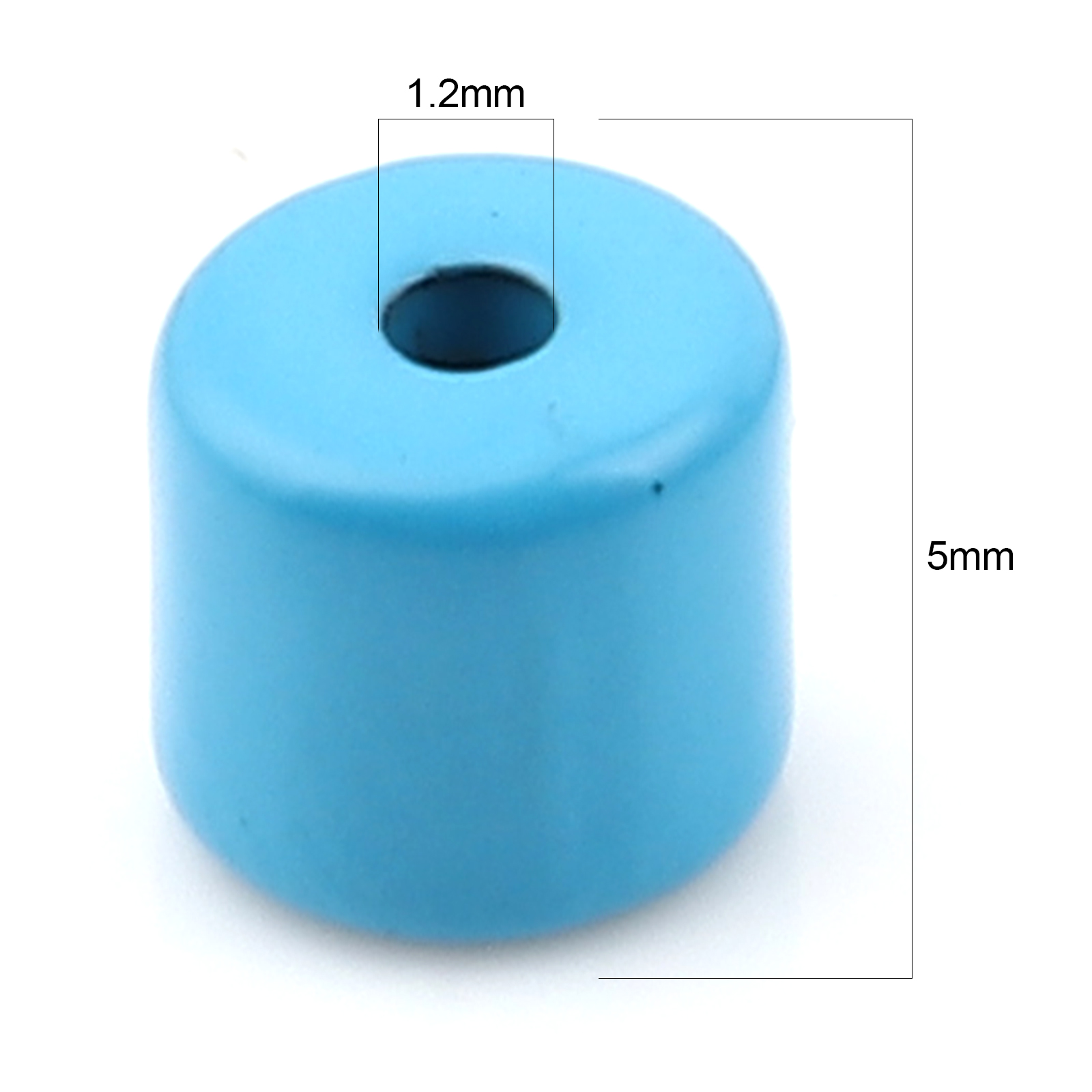 Picture of Zinc Based Alloy Enamel Spacer Beads Heishi Beads Disc Beads Cylinder Skyblue About 5mm x 4mm, Hole: Approx 1.2mm, 20 PCs