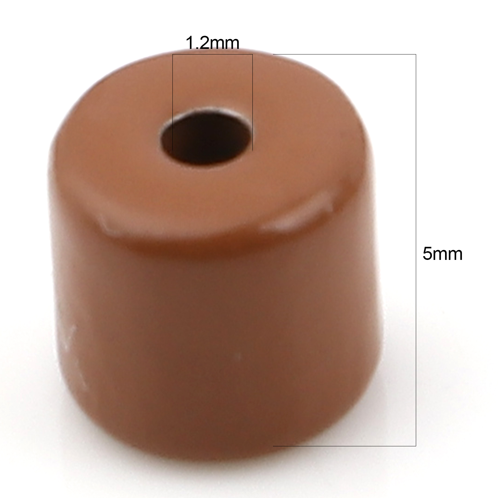 Picture of Zinc Based Alloy Enamel Spacer Beads Heishi Beads Disc Beads Cylinder Light Brown About 5mm x 4mm, Hole: Approx 1.2mm, 20 PCs