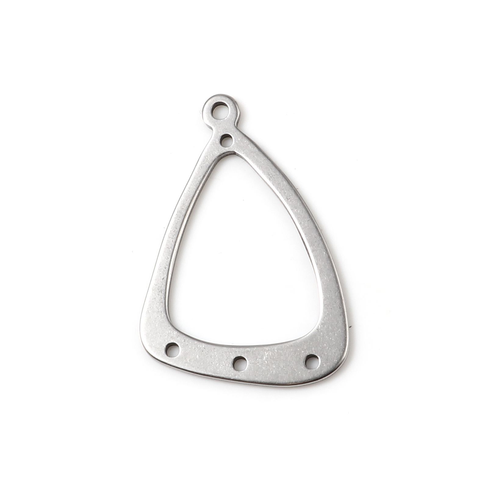 Picture of Stainless Steel Connectors Triangle Silver Tone Hollow 33mm x 22mm, 5 PCs