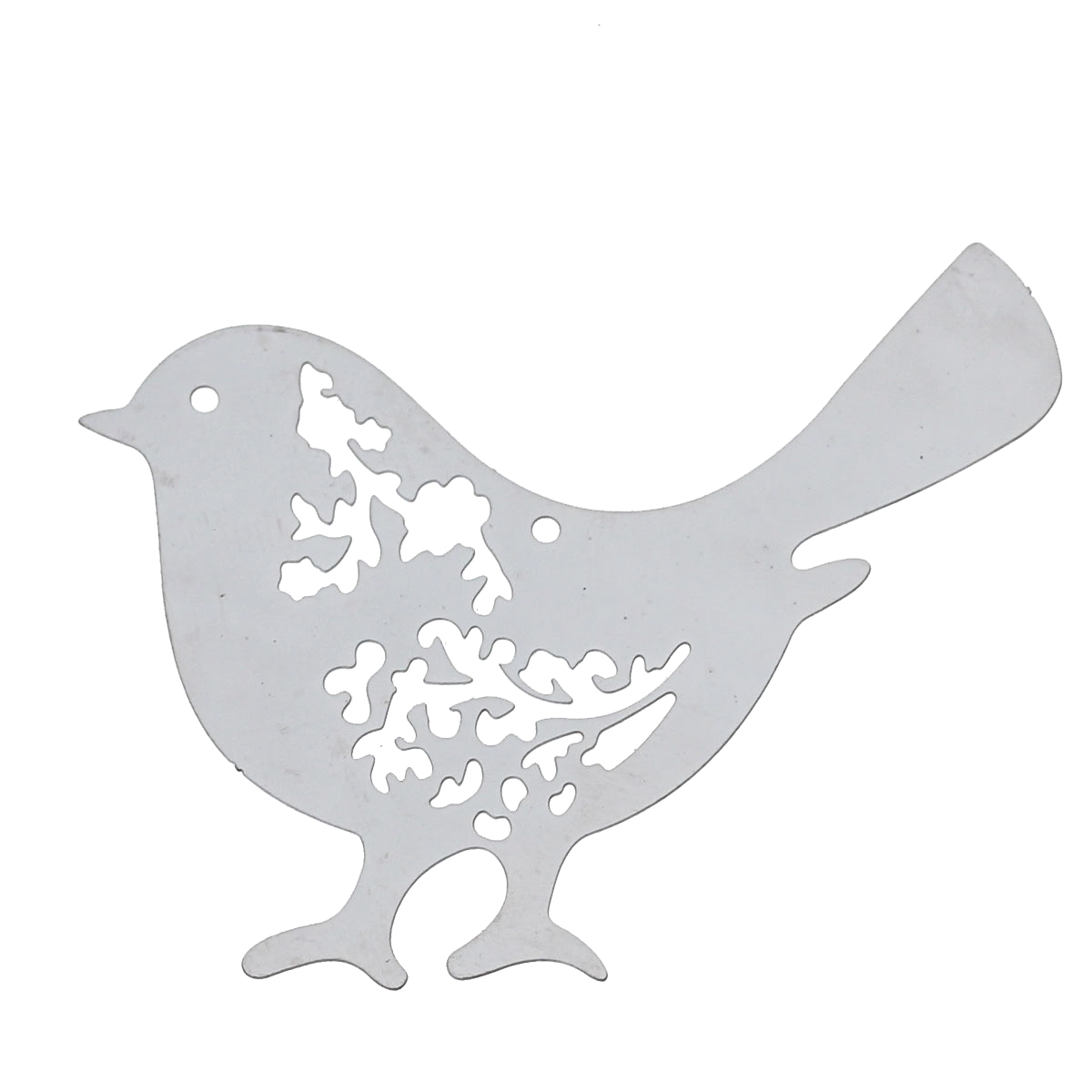 Picture of 304 Stainless Steel Filigree Stamping Pendants Mother Bird Silver Tone Carved Hollow 49mm(1 7/8") x 39mm(1 4/8"), 10 PCs