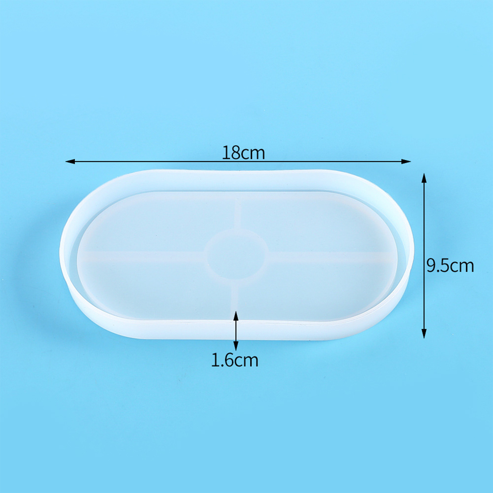 Picture of Silicone Resin Mold For Jewelry Making Coaster Oval White 18cm x 9.5cm, 1 Piece