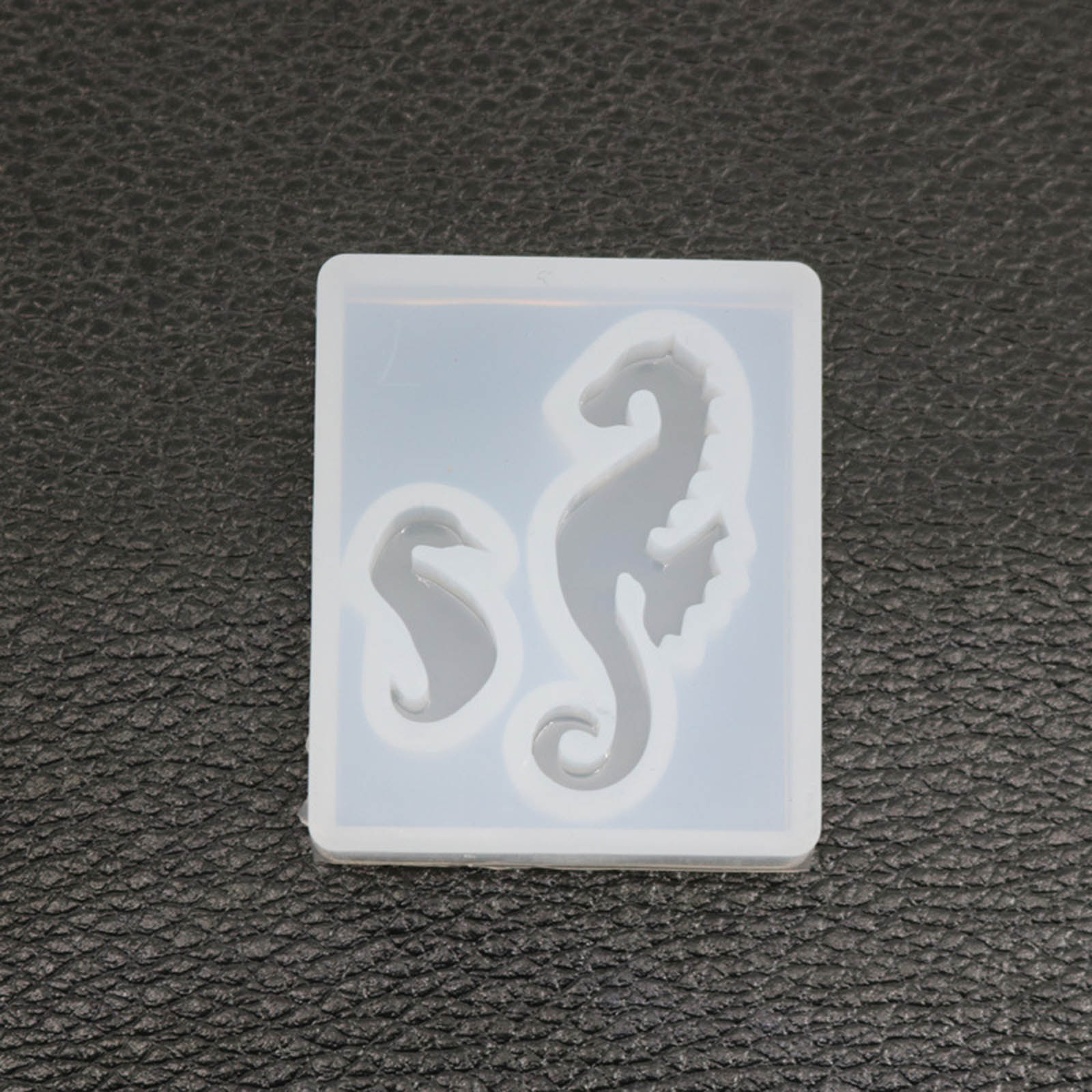 Picture of Silicone Resin Mold For Jewelry Making Pendant Rectangle Seahorse White 4.3cm x 3.6cm, 1 Piece