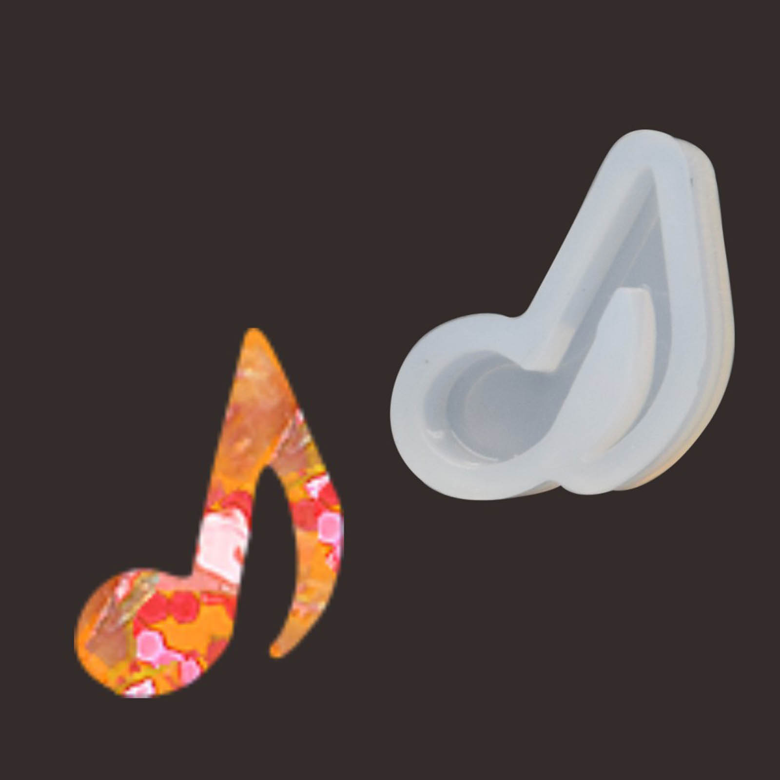 Picture of Silicone Resin Mold For Jewelry Making Pendant Musical Note White 28mm x 20mm, 1 Piece