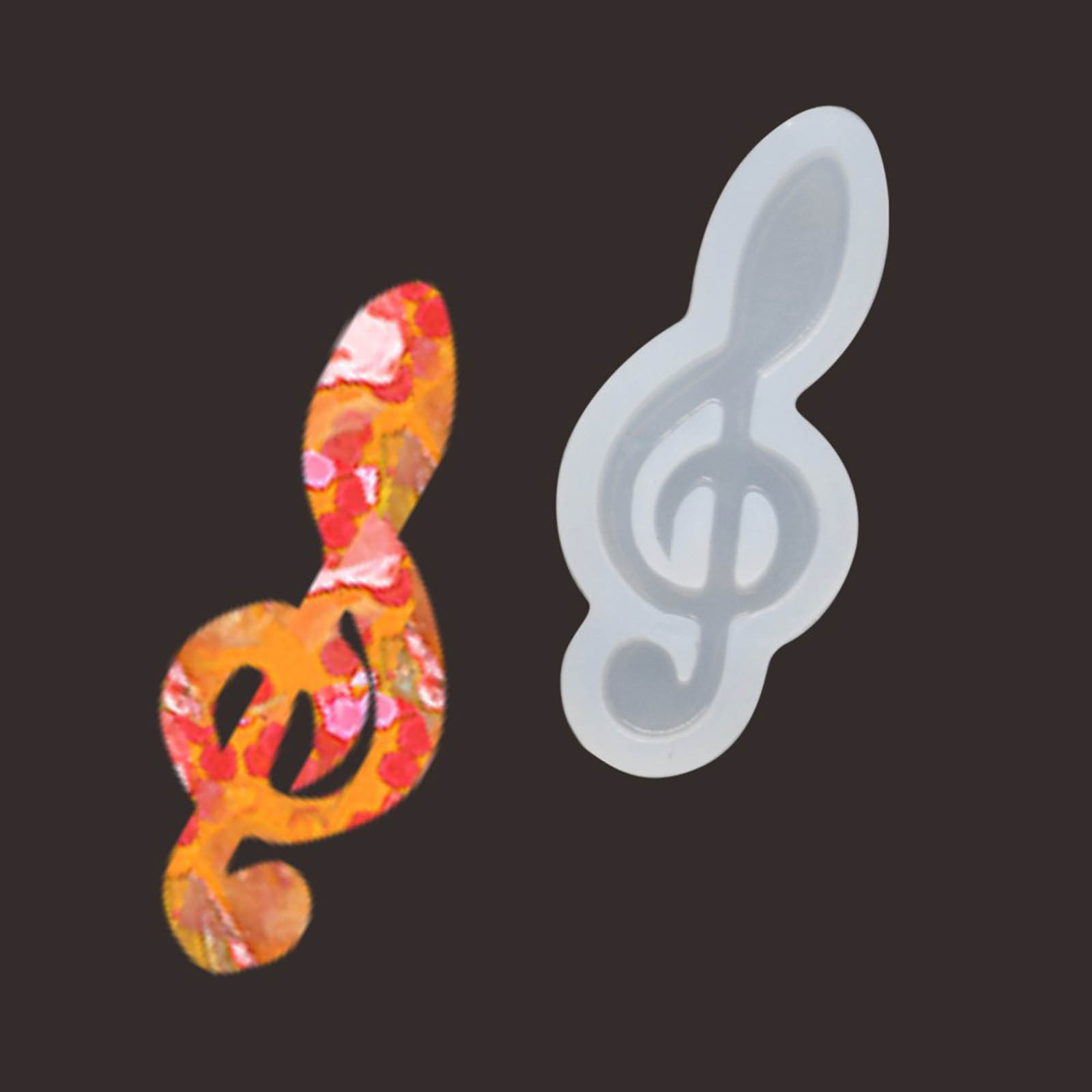 Picture of Silicone Resin Mold For Jewelry Making Pendant Musical Note White 4.3cm x 1.3cm, 1 Piece