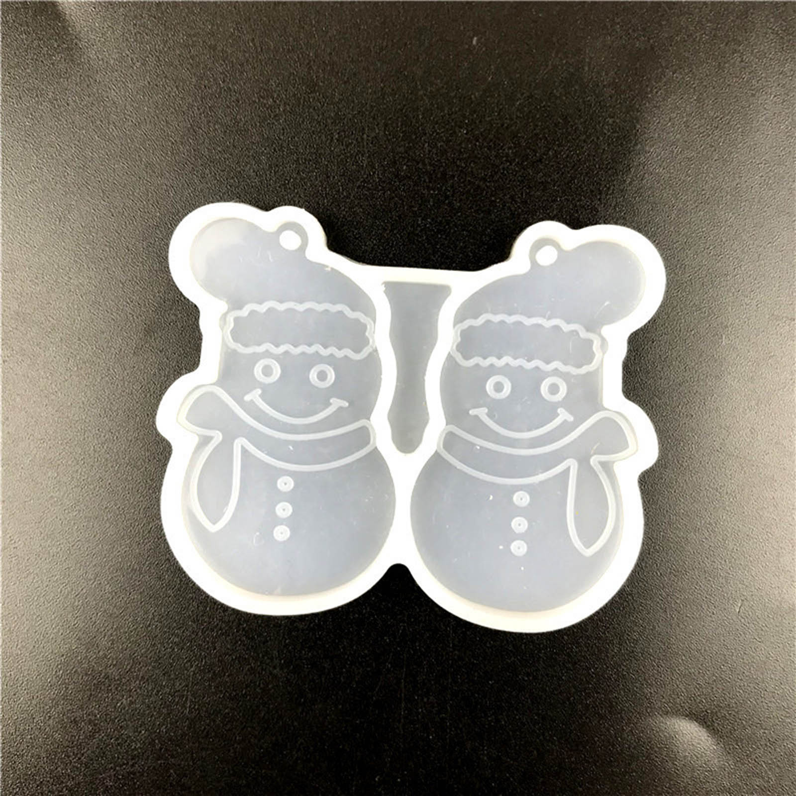 Picture of Silicone Resin Mold For Jewelry Making Earring Pendant Christmas Snowman White 5.2cm x 4.2cm, 1 Piece
