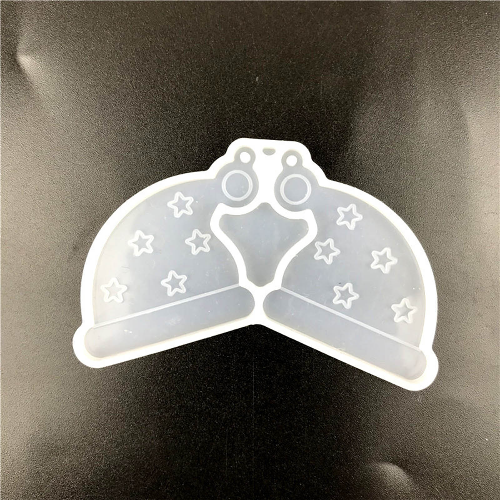 Picture of Silicone Resin Mold For Jewelry Making Earring Pendant Christmas Hats White 7.8cm x 5.3cm, 1 Piece