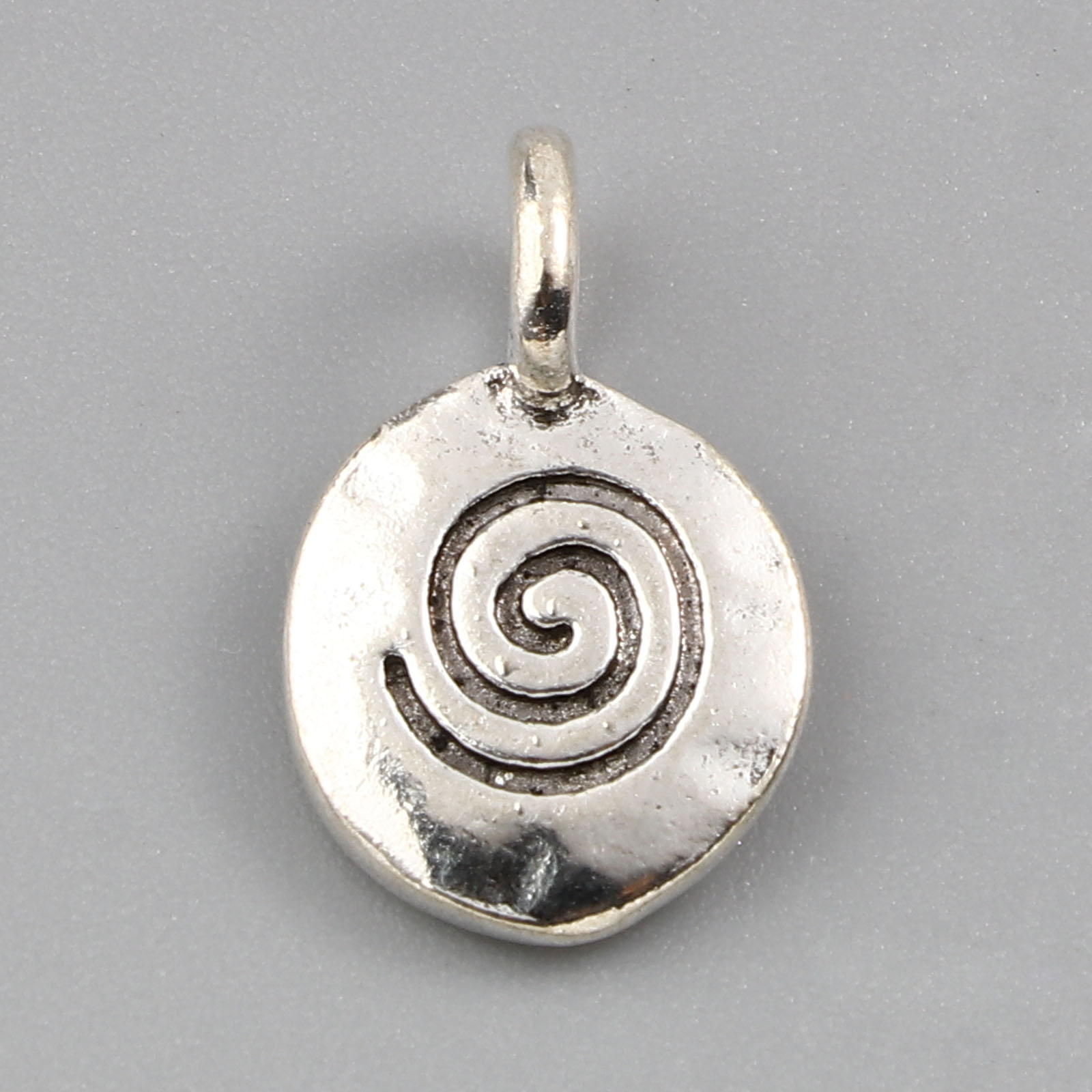 Picture of Zinc Based Alloy Charms Oval Antique Silver Color Swirl 19mm x 11mm, 10 PCs