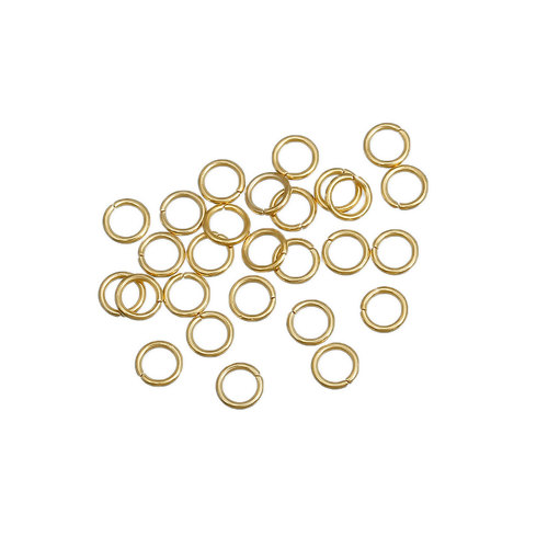 Picture of Stainless Steel Opened Jump Rings Findings Round Gold Plated 5mm( 2/8") Dia, 50 PCs