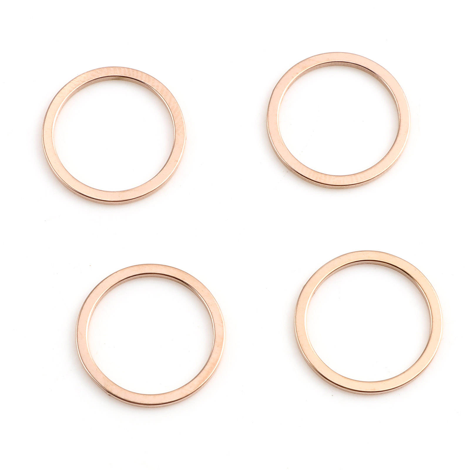 Picture of Stainless Steel Connectors Circle Ring Rose Gold 12mm Dia., 10 PCs