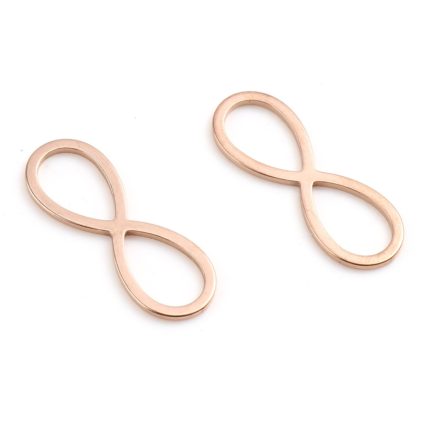 Picture of Stainless Steel Connectors Infinity Symbol Rose Gold 21mm x 7mm, 10 PCs