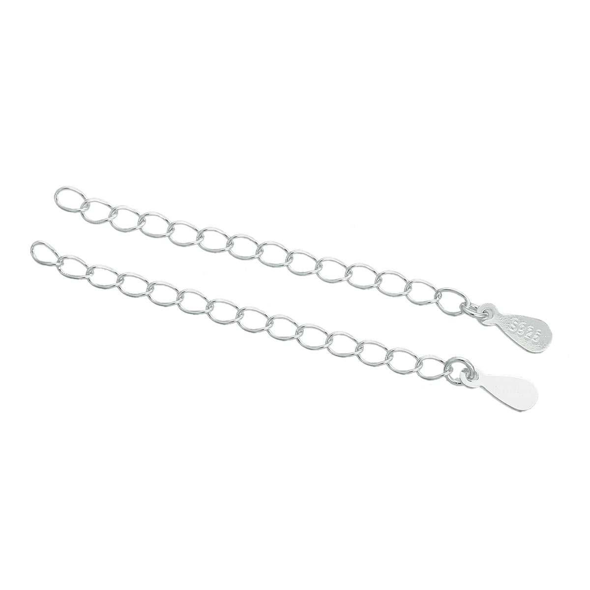 Picture of Sterling Silver Extender Chain For Jewelry Necklace Bracelet Silver With Drop Pendant 5.1cm(2"), 1 Piece